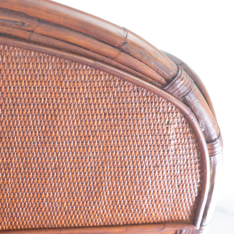 Bamboo Rattan Carved Color Leather Curve Sofa Ramon Castellano Kalma Furniture For Sale 6