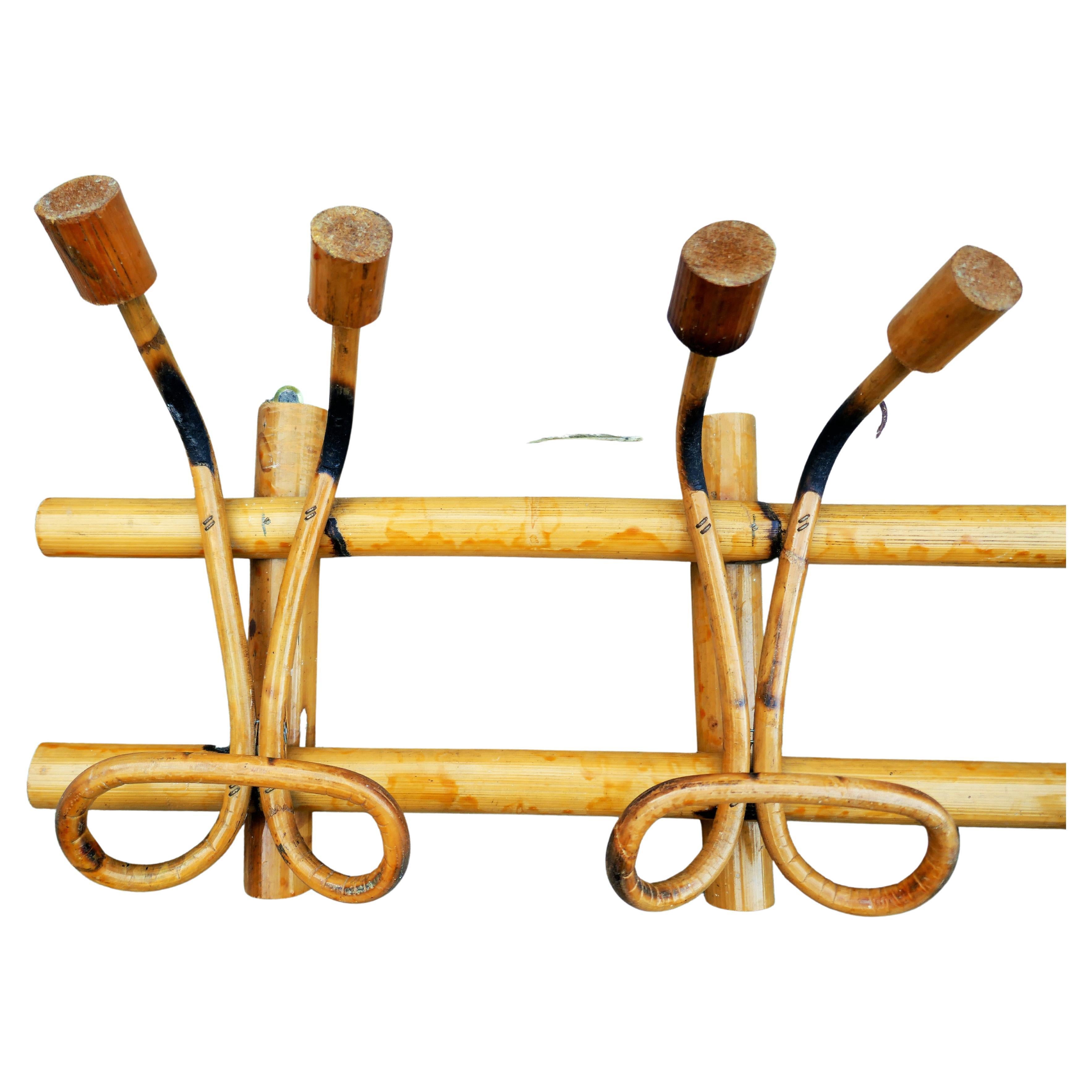 Modern Bamboo Rattan Coat Hanger For Sale