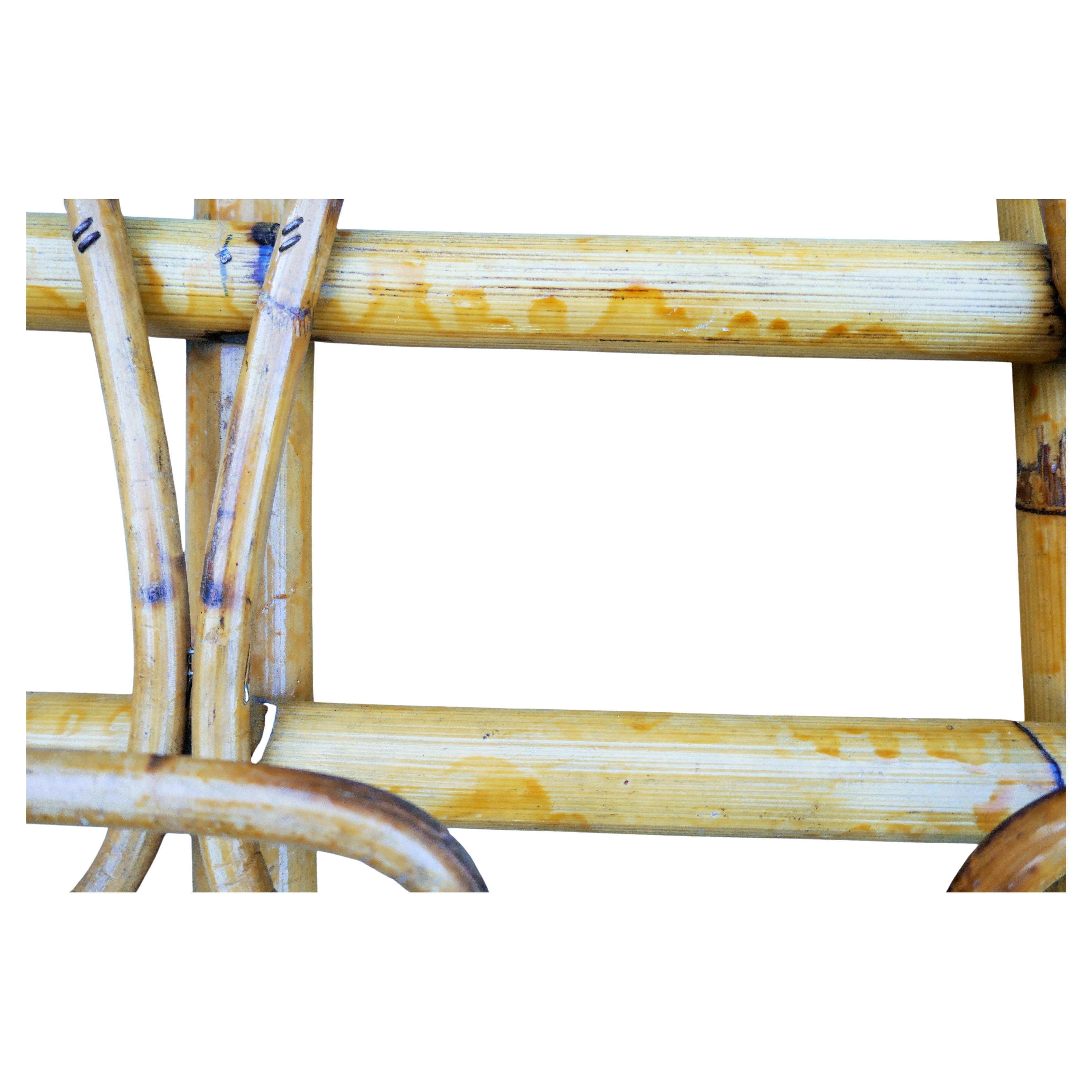 Mid-20th Century Bamboo Rattan Coat Hanger For Sale