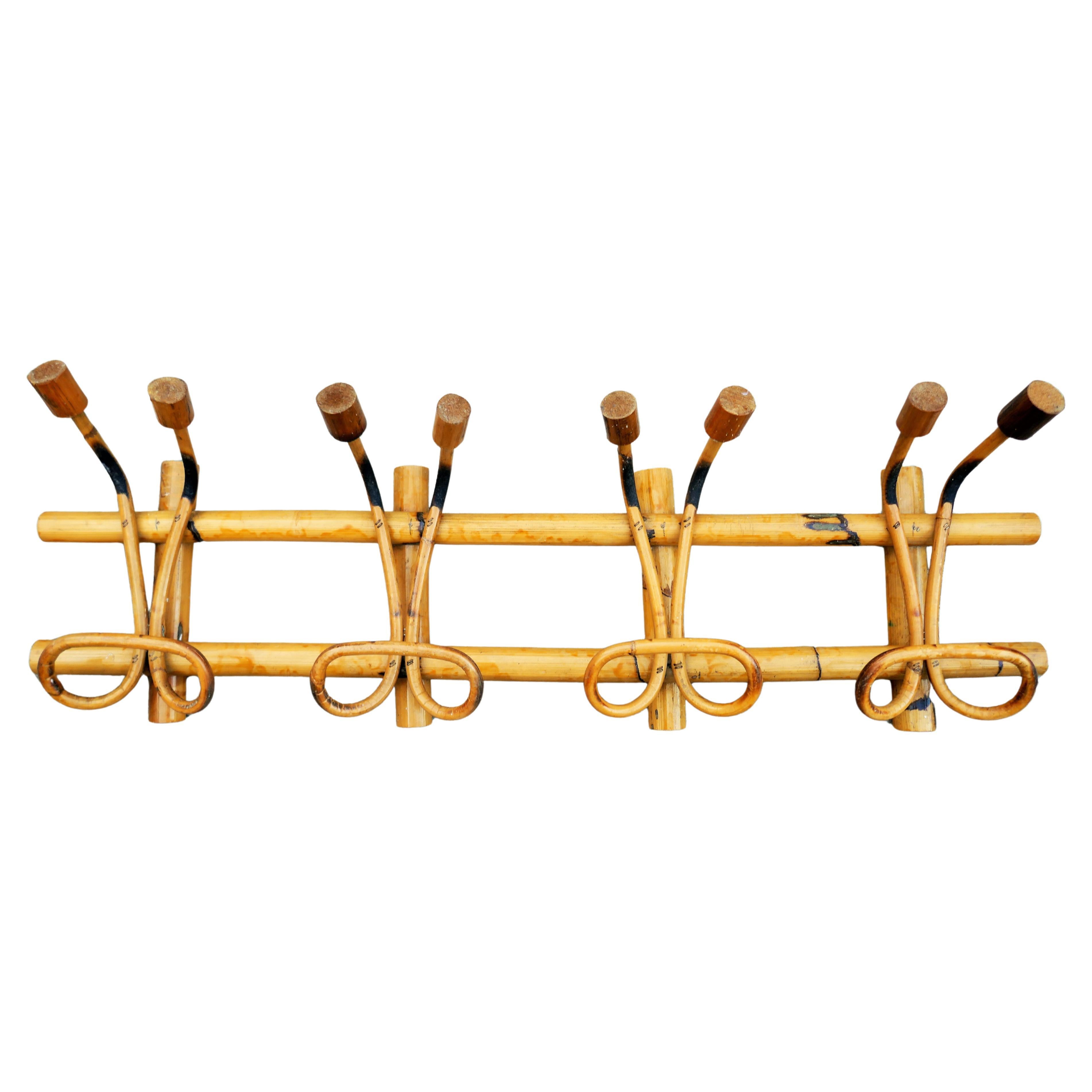 Bamboo Rattan Coat Hanger