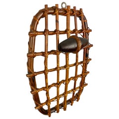 Bamboo Rattan Coat Hanger Rack by Olaf von Bohr, Italy, 1950s