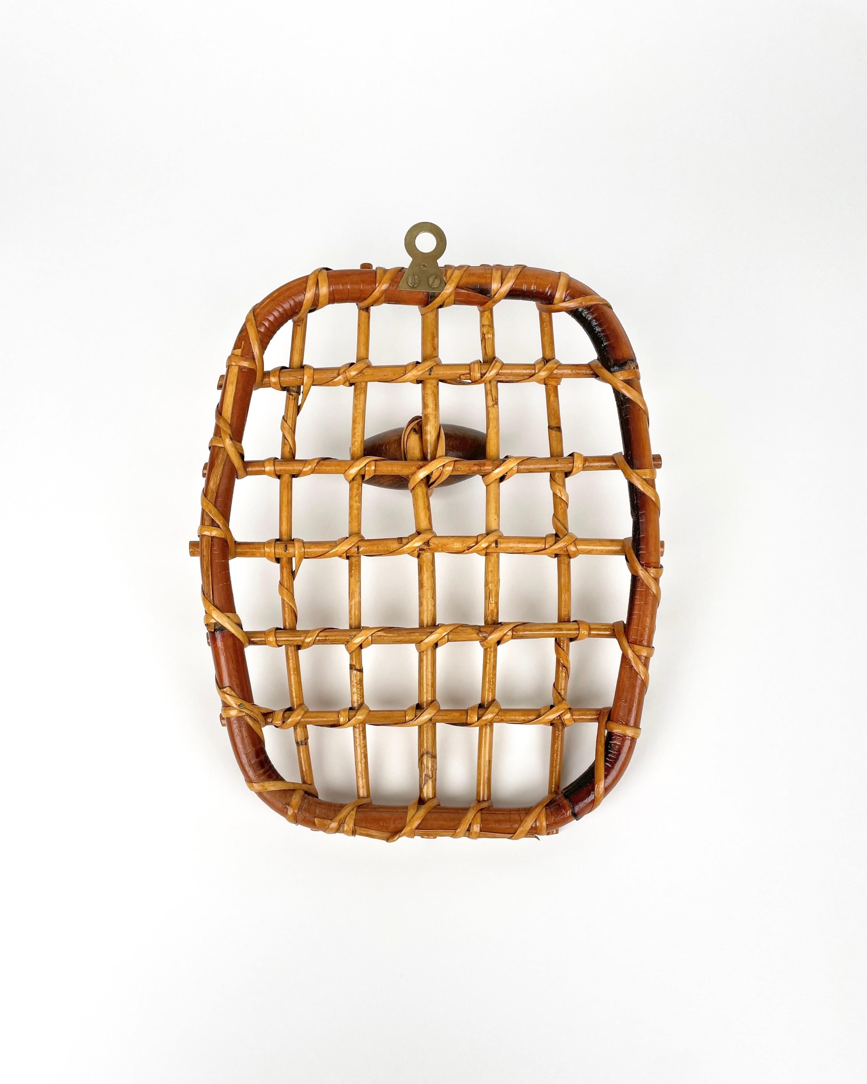 Bamboo & Rattan Coat Rack Stand by Olaf von Bohr, Italy 1950s For Sale 3