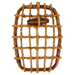 Appendiabiti in bambù e rattan di Olaf von Bohr, Italia, anni '50