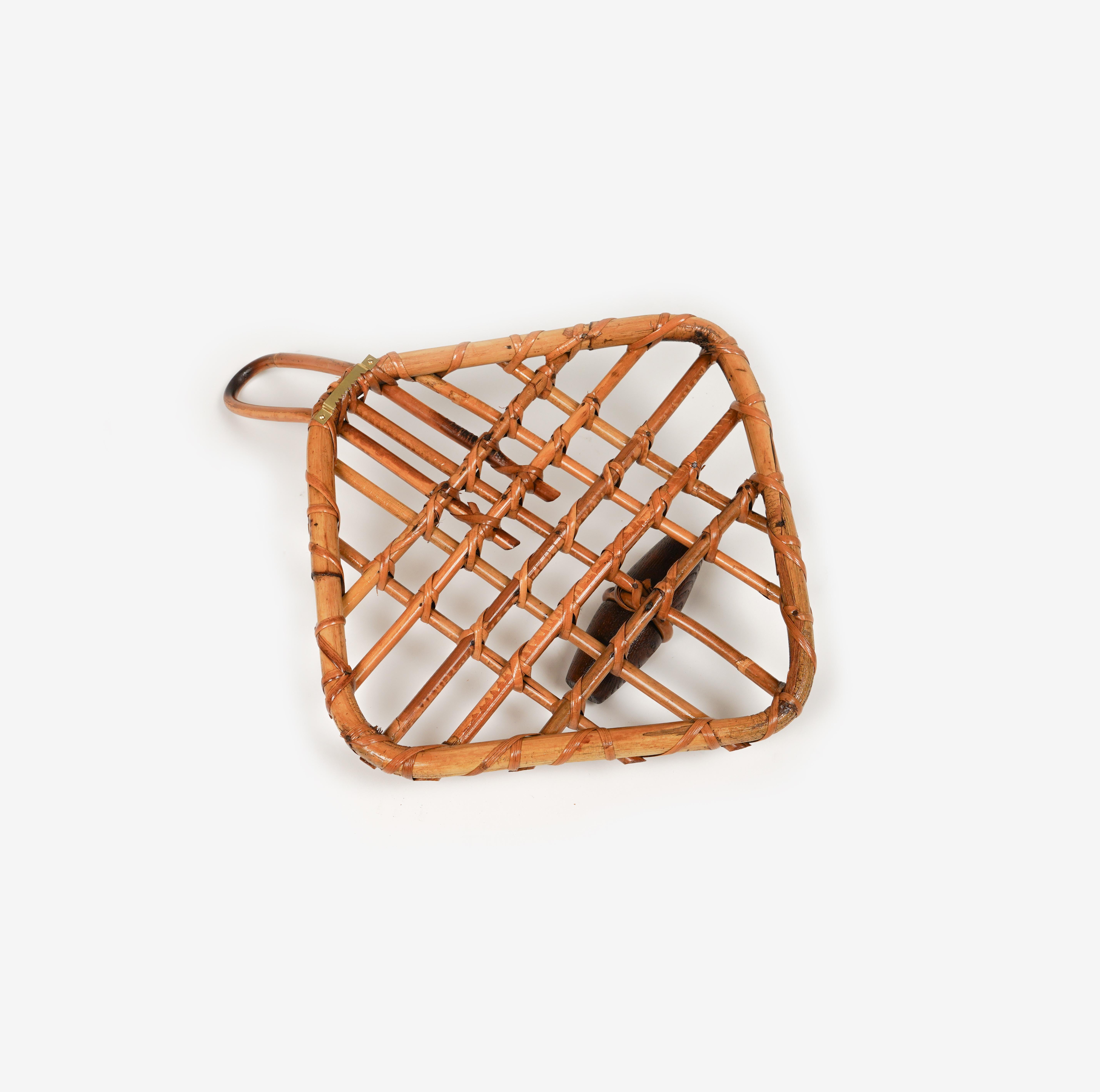 Appendiabiti in bambù e rattan di Olaf von Bohr, Italia, anni '1960 in vendita 4