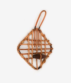 Bamboo & Rattan Coat Rack Stand by Olaf von Bohr, Italy 1960s