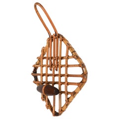 Appendiabiti in bambù e rattan di Olaf von Bohr, Italia, anni '1960
