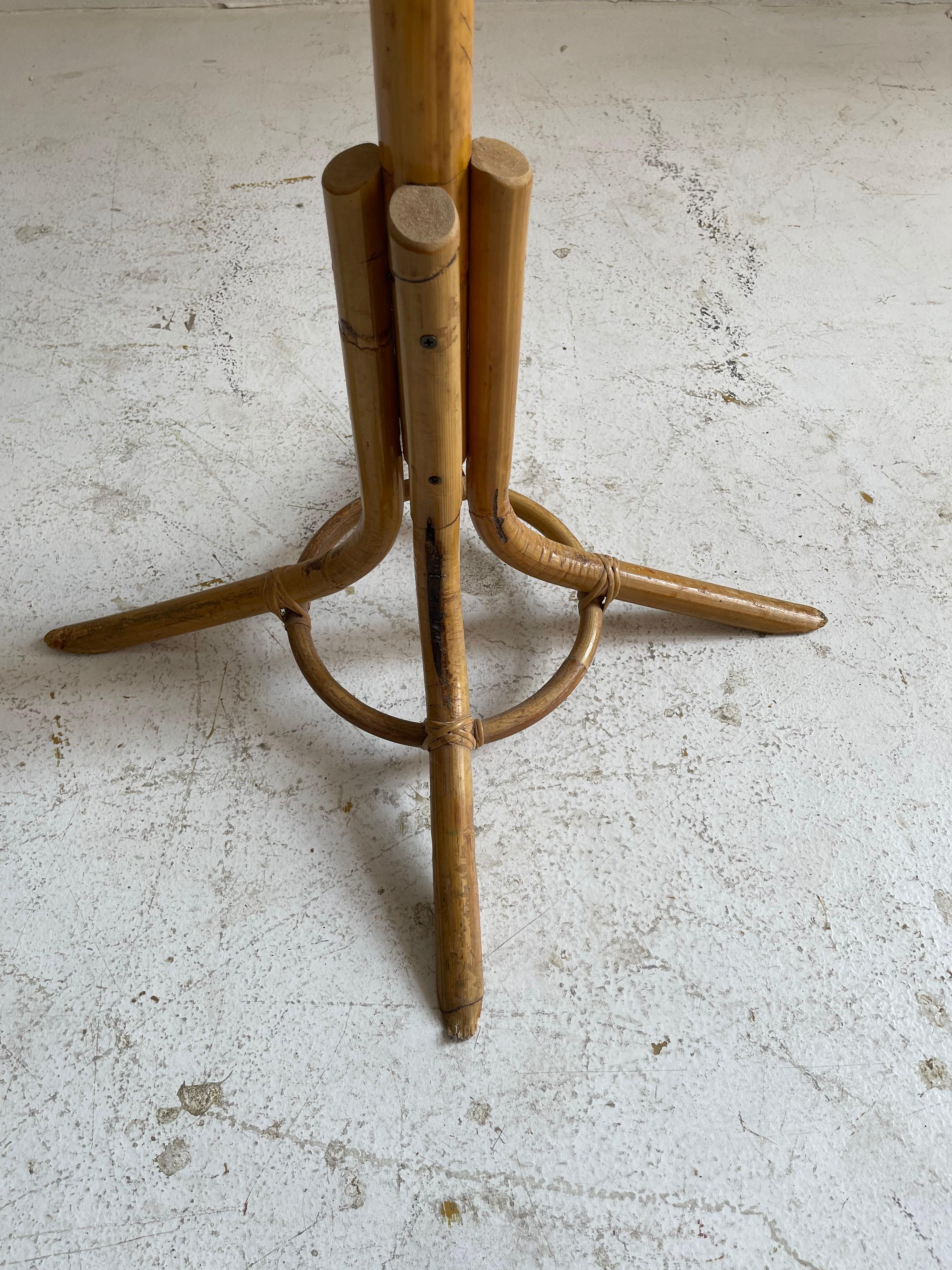 Italian Bamboo Rattan Coat Stand, Italy, 1970 For Sale