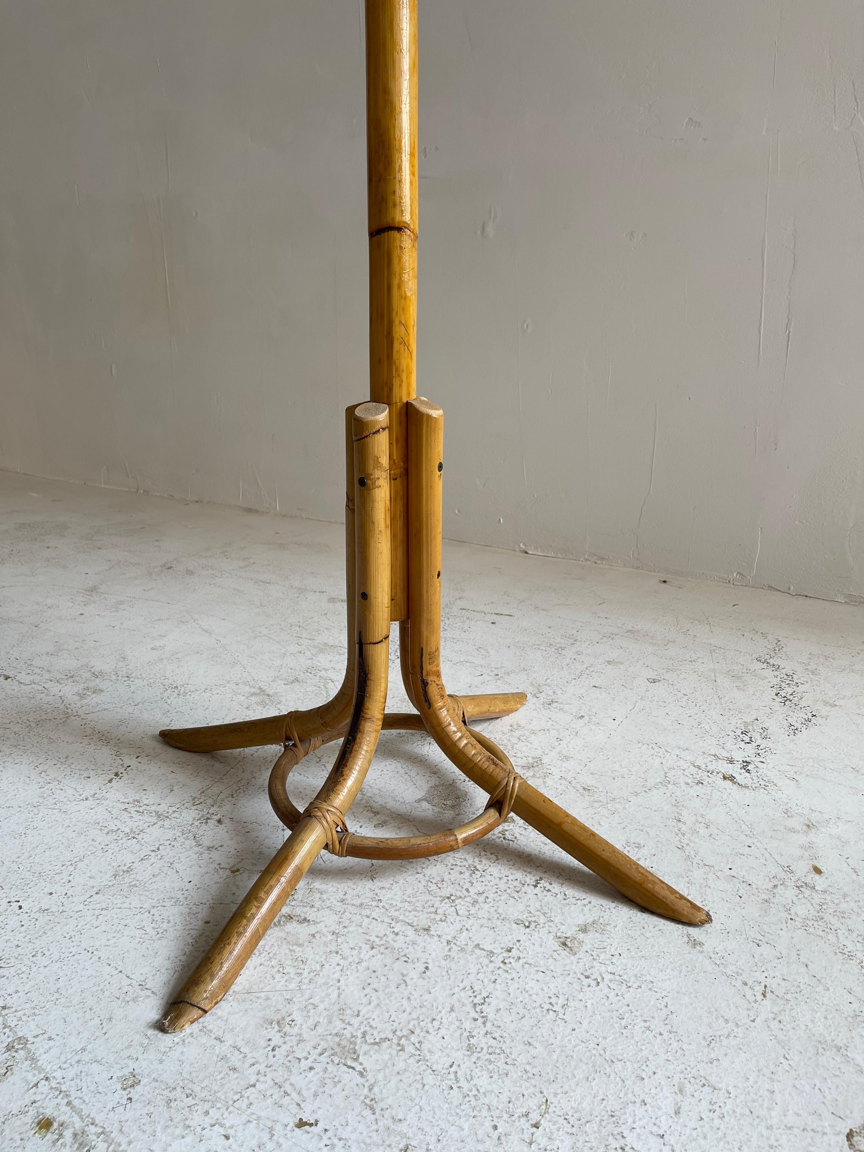 Bamboo Rattan Coat Stand, Italy, 1970 In Good Condition For Sale In Vienna, AT