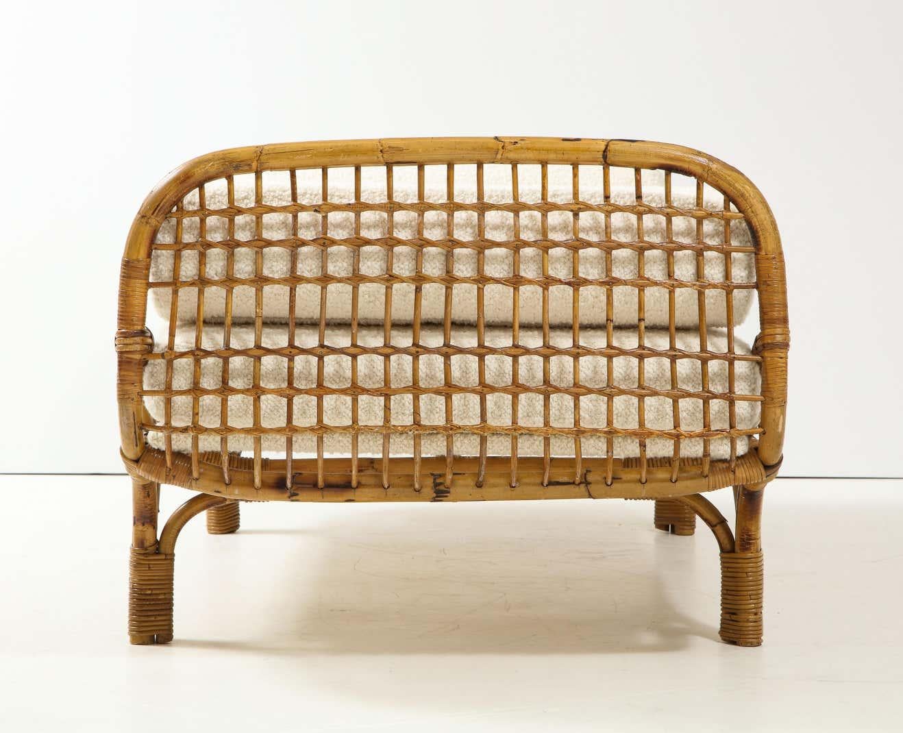 Mid-Century Modern Bamboo Rattan Daybed Style of Franco Albini and Franca Helg, Italy, 1950s