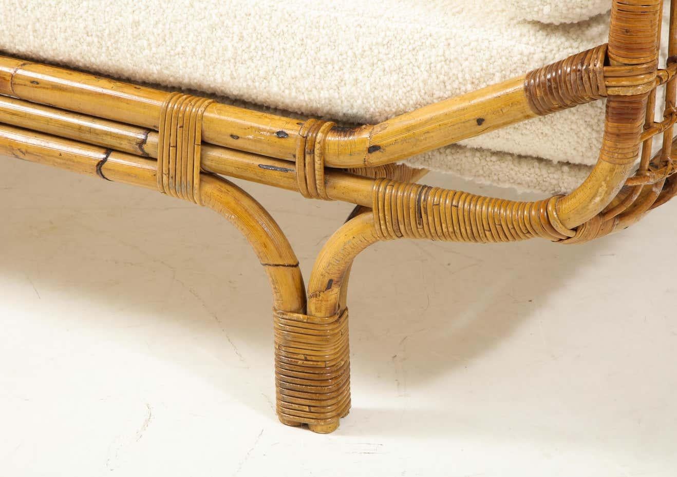 Italian Bamboo Rattan Daybed Style of Franco Albini and Franca Helg, Italy, 1950s