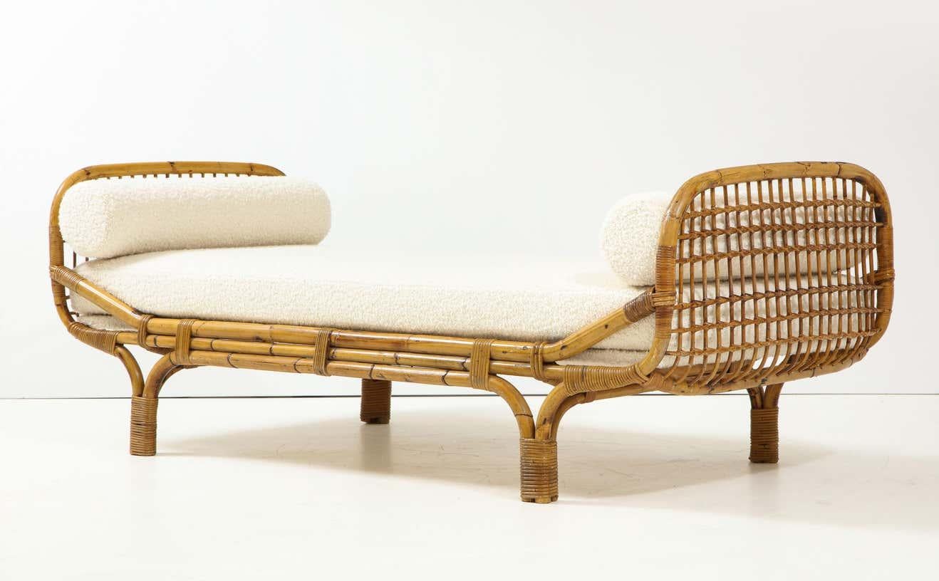 Bamboo Rattan Daybed Style of Franco Albini and Franca Helg, Italy, 1950s In Good Condition In New York, NY