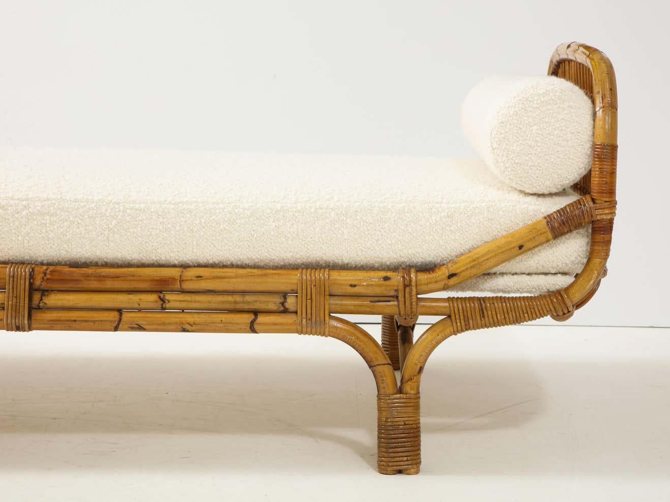Mid-20th Century Bamboo Rattan Daybed Style of Franco Albini and Franca Helg, Italy, 1950s