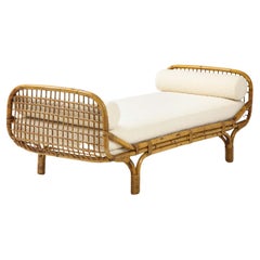 Retro Bamboo Rattan Daybed Style of Franco Albini and Franca Helg, Italy, 1950s