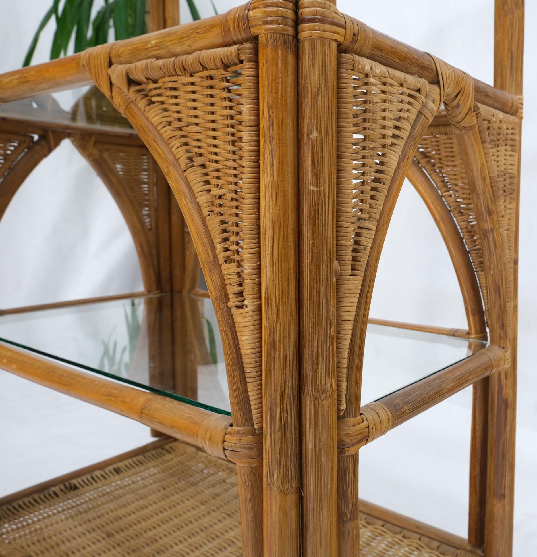 Bamboo Rattan Decorative Shelf Etagere For Sale 4