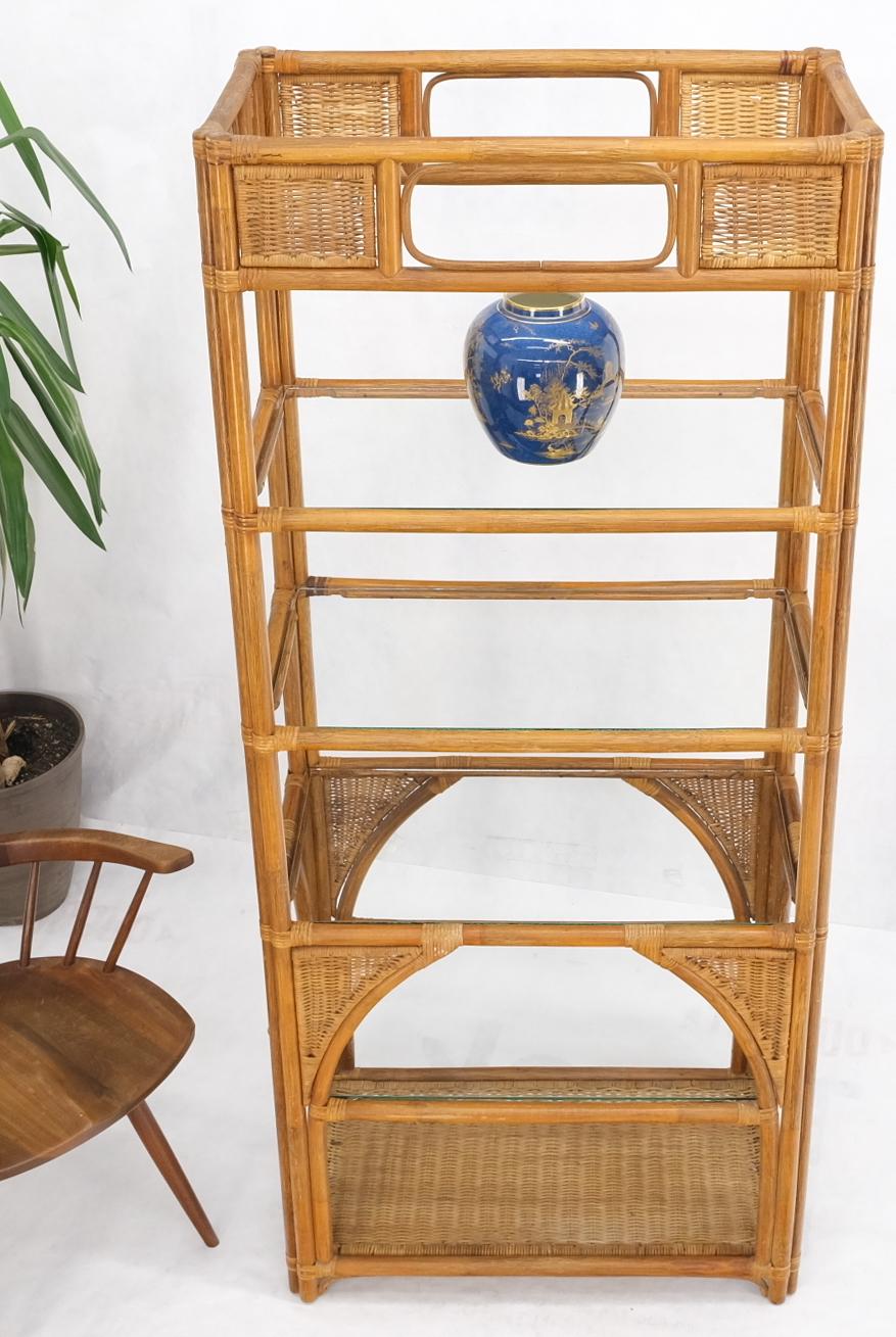 Unknown Bamboo Rattan Decorative Shelf Etagere For Sale