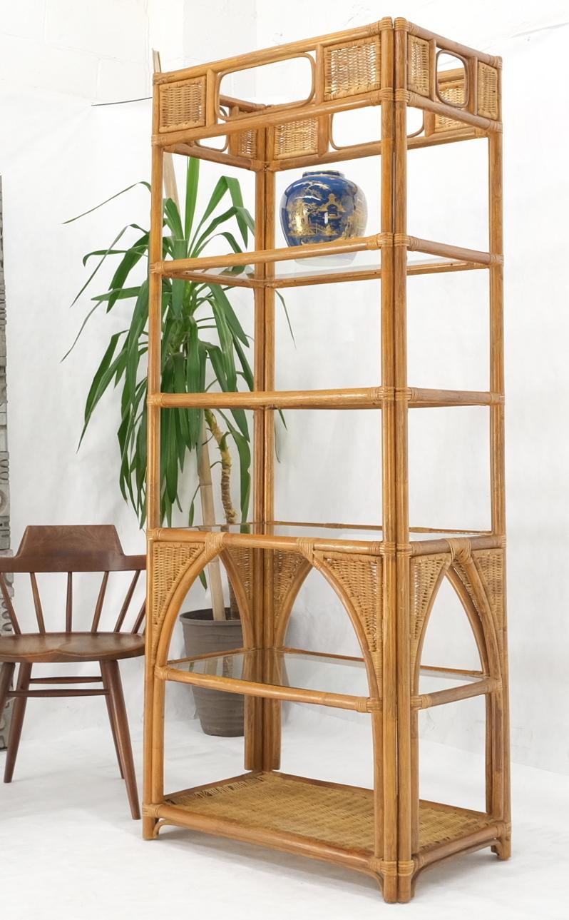 Bamboo Rattan Decorative Shelf Etagere In Good Condition For Sale In Rockaway, NJ