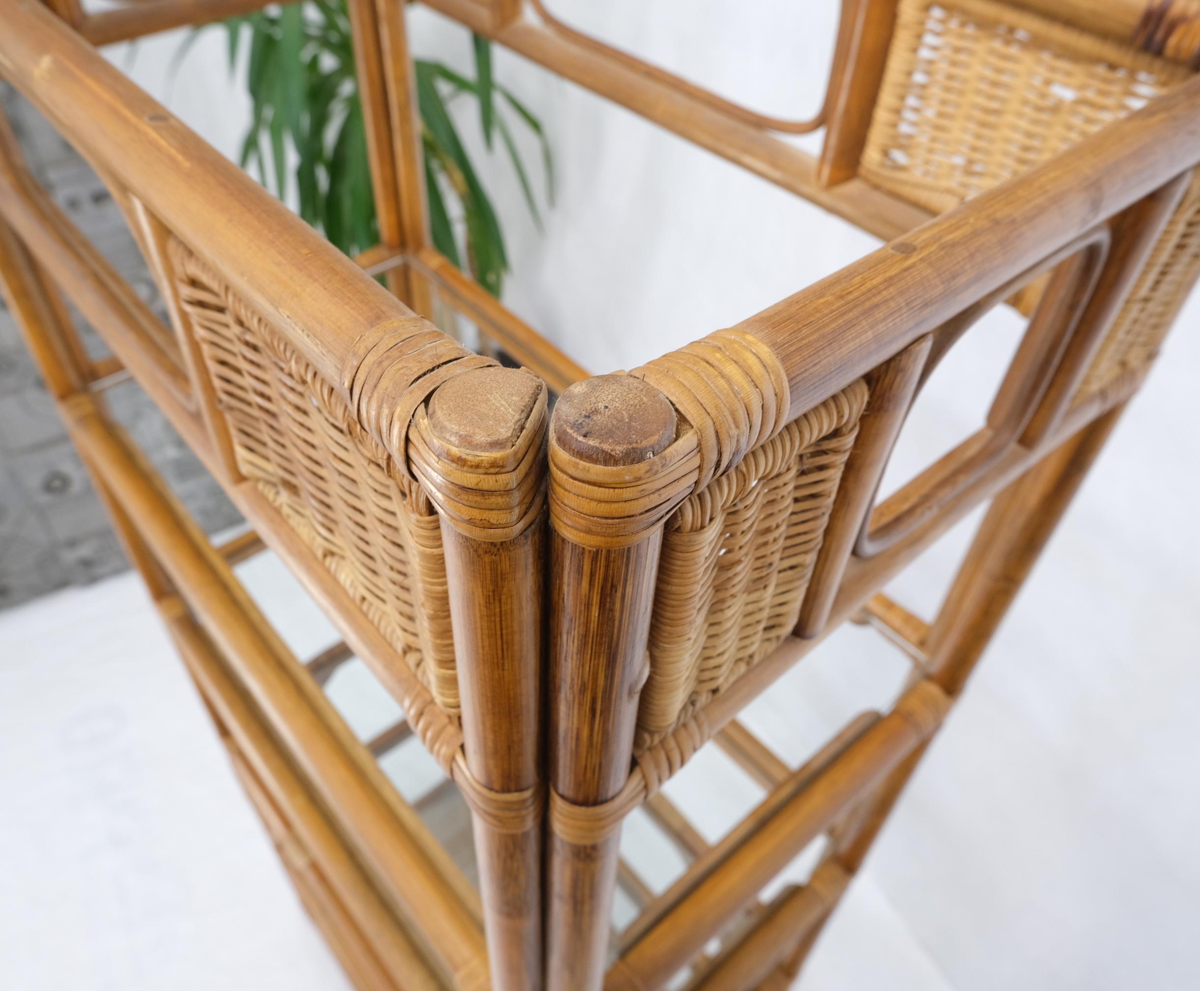 20th Century Bamboo Rattan Decorative Shelf Etagere For Sale