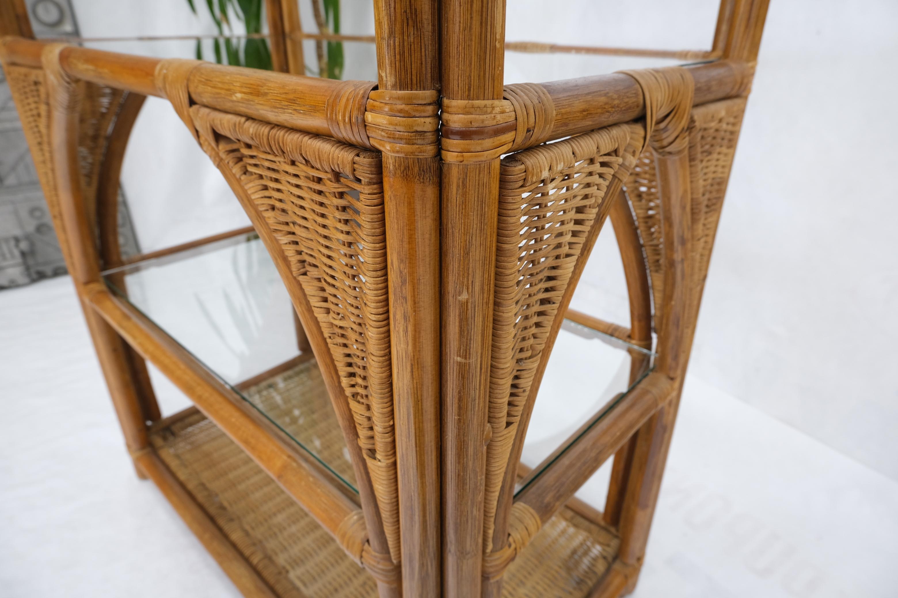 Bamboo Rattan Decorative Shelf Etagere For Sale 1