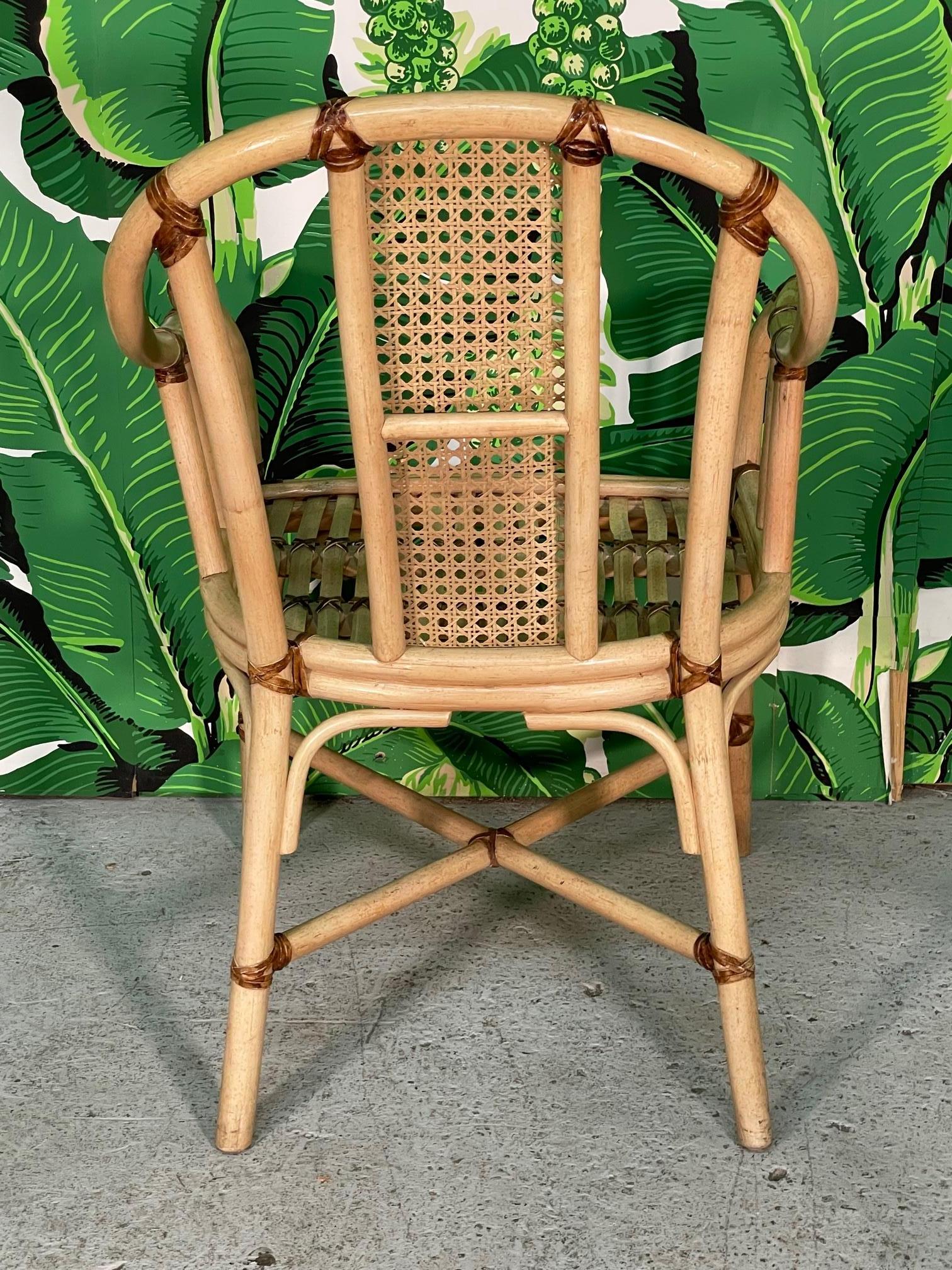 Bamboo Rattan Dining Chairs by Drexel Heritage, Set of 6 In Good Condition In Jacksonville, FL