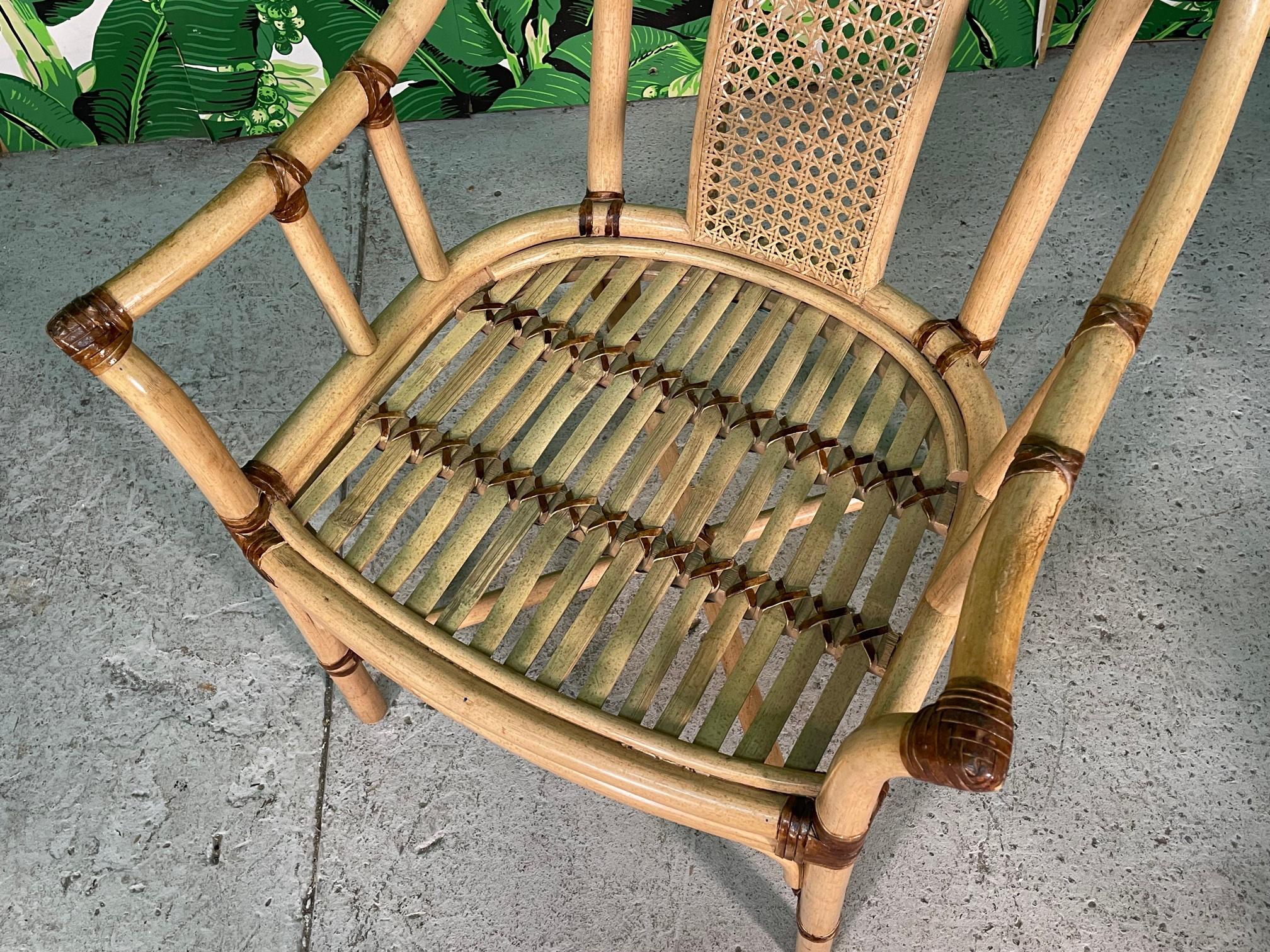 Late 20th Century Bamboo Rattan Dining Chairs by Drexel Heritage, Set of 6
