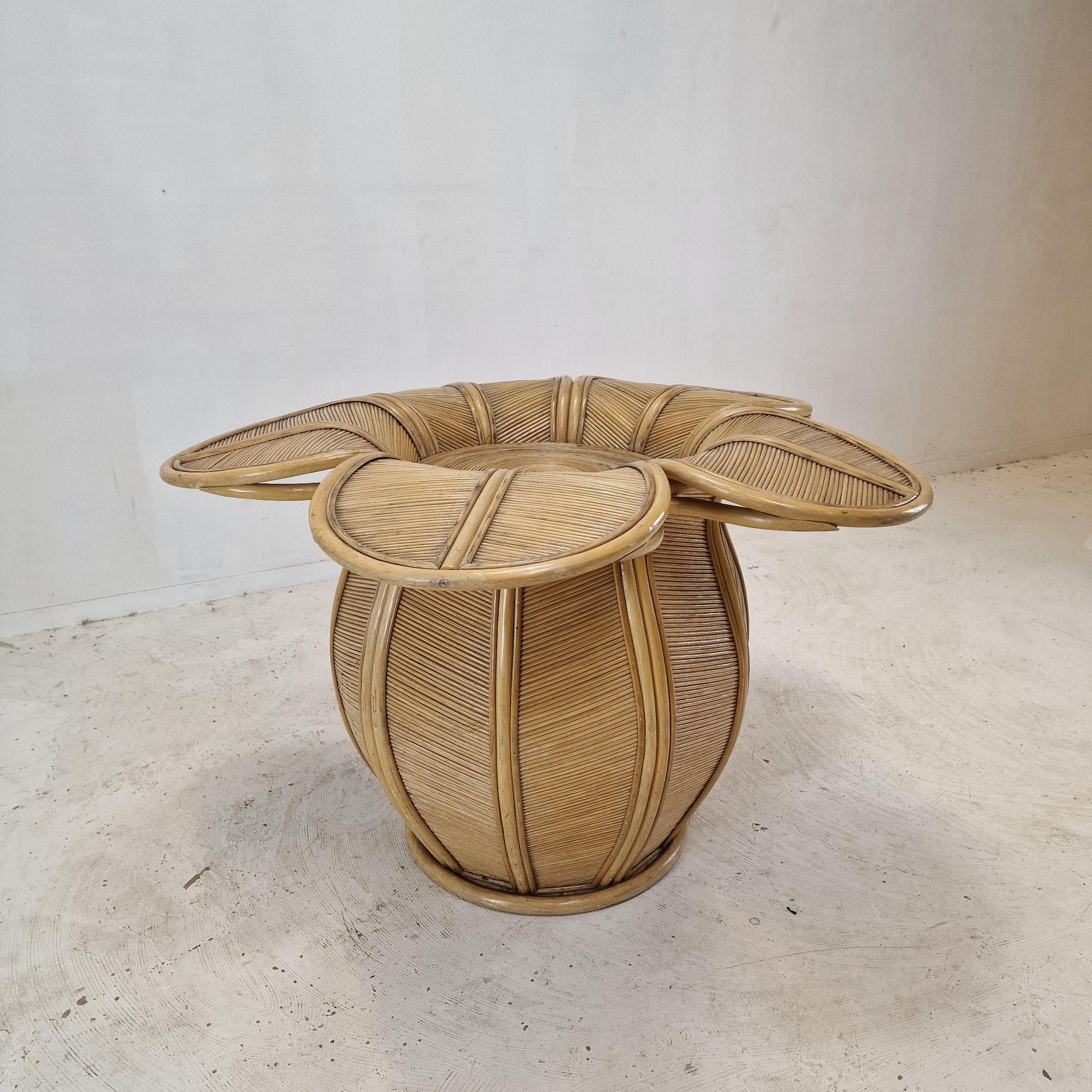 Bamboo Rattan Dining Table Base, 1980's In Good Condition For Sale In Oud Beijerland, NL