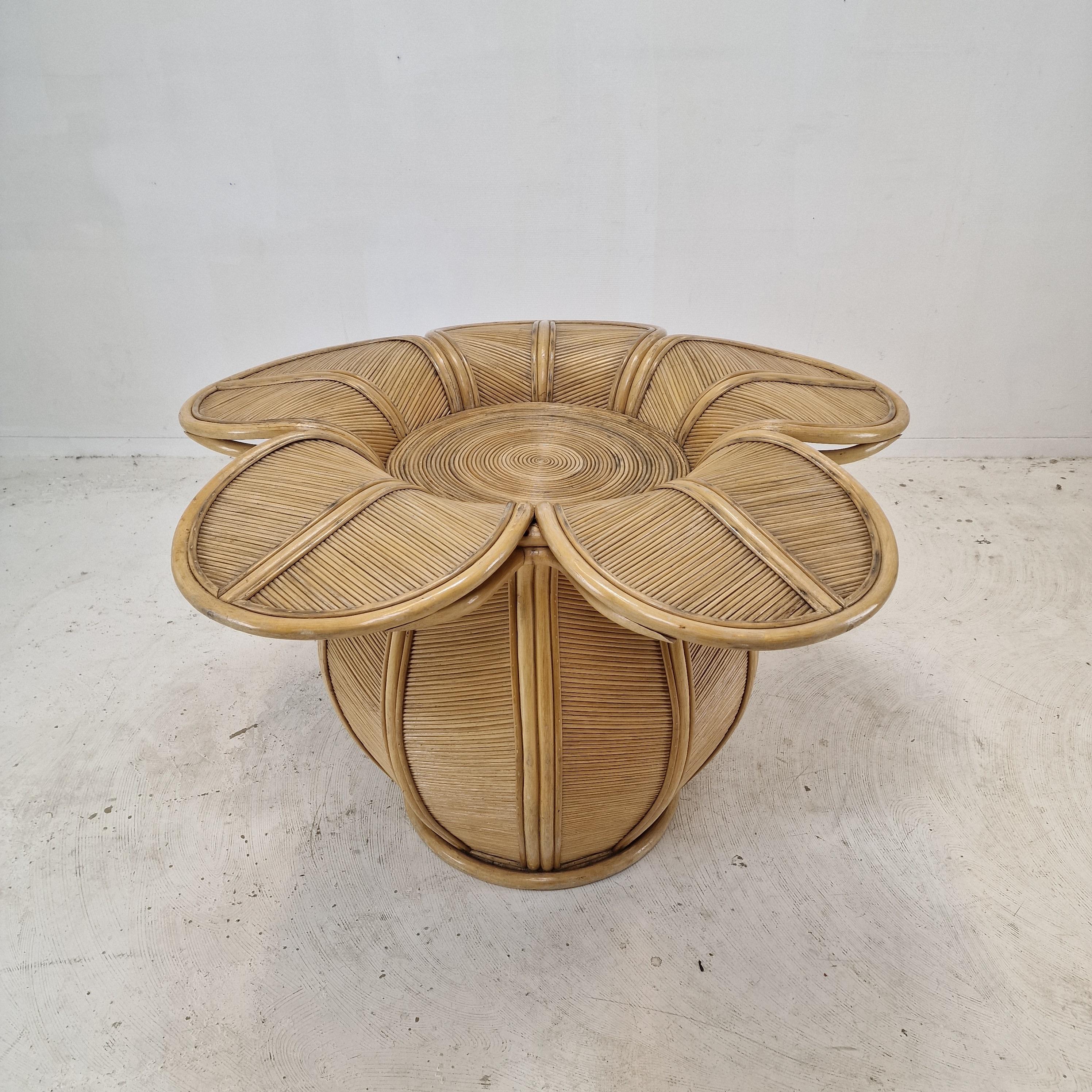 Bamboo Rattan Dining Table Base, 1980's For Sale 1