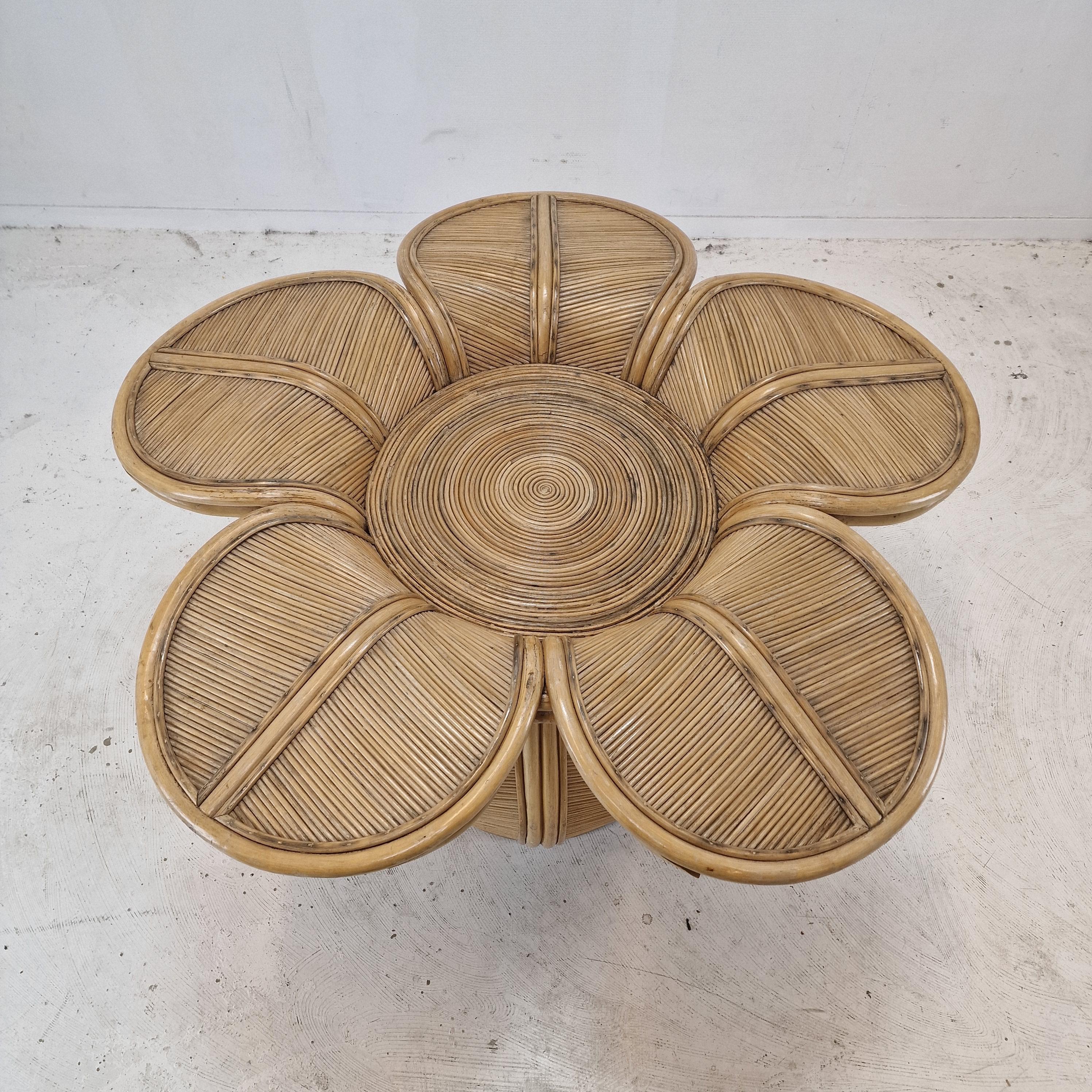 Bamboo Rattan Dining Table Base, 1980's For Sale 3