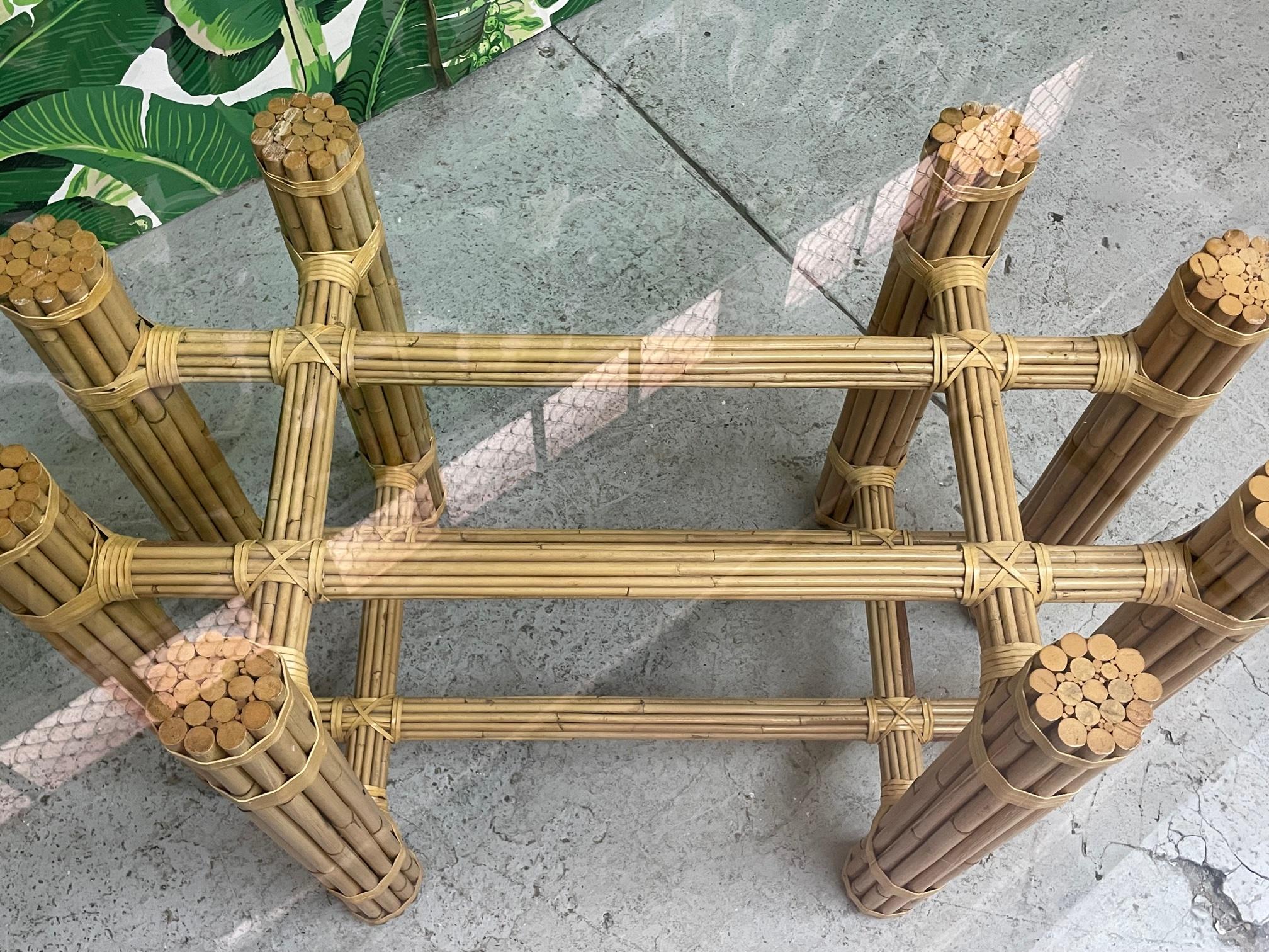 Late 20th Century Bamboo Rattan Dining Table in the Manner of McGuire