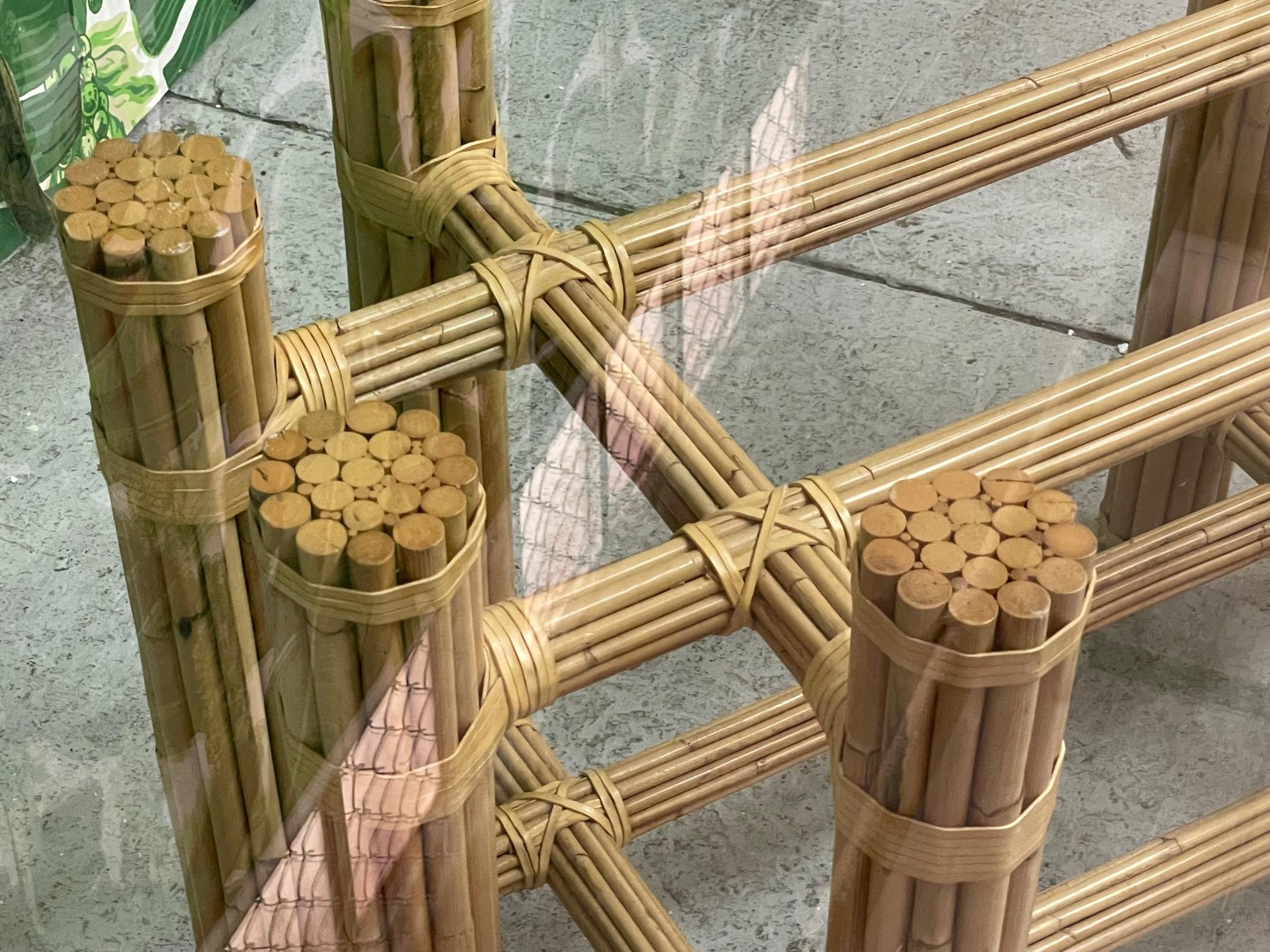 Bamboo Rattan Dining Table in the Manner of McGuire For Sale 2