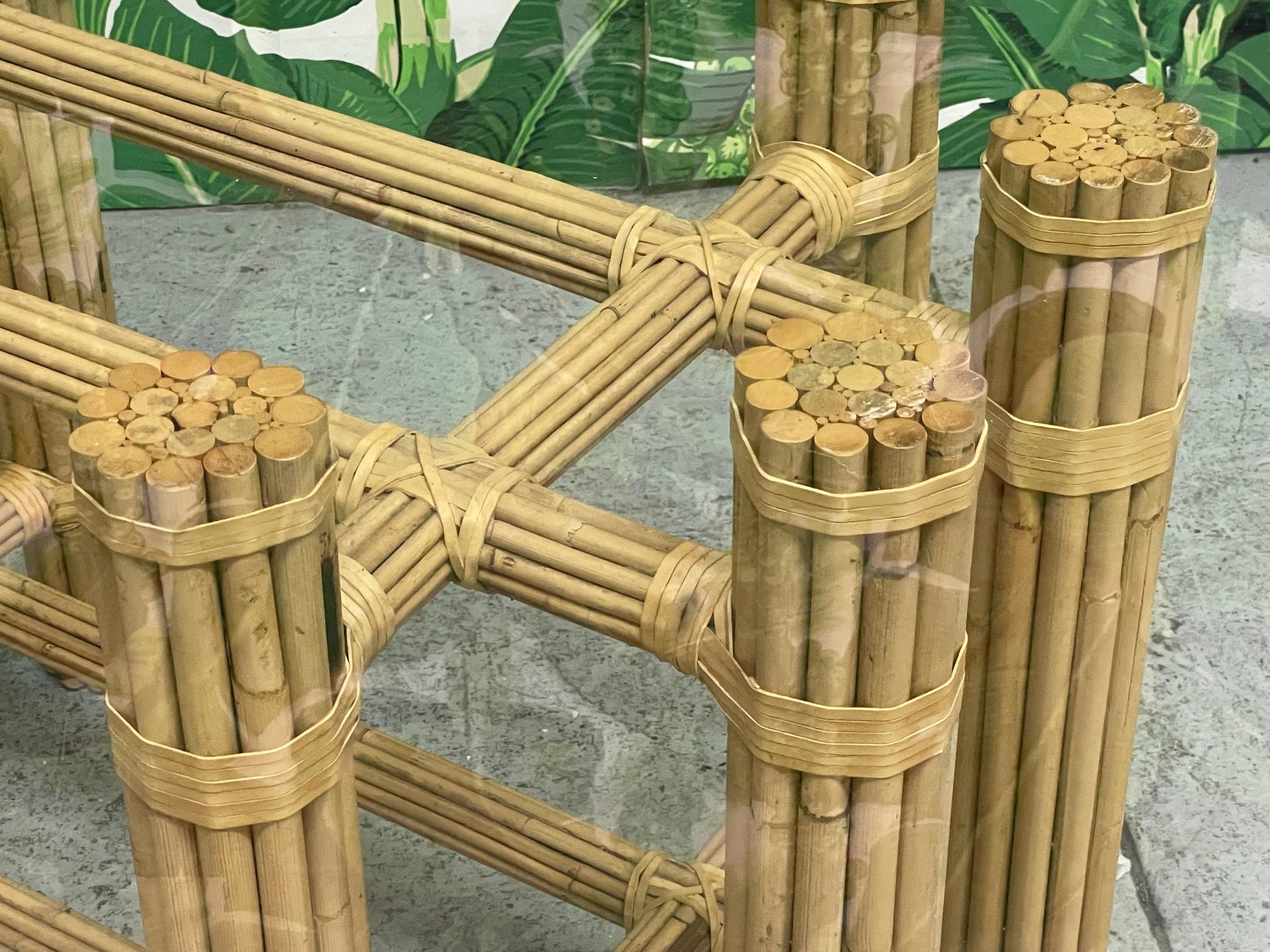 Bamboo Rattan Dining Table in the Manner of McGuire For Sale 3