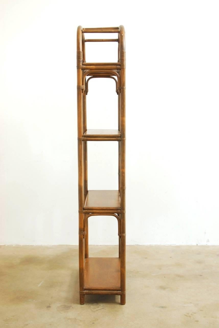 20th Century Bamboo Rattan Display Shelf Bookcase by Brown Jordan