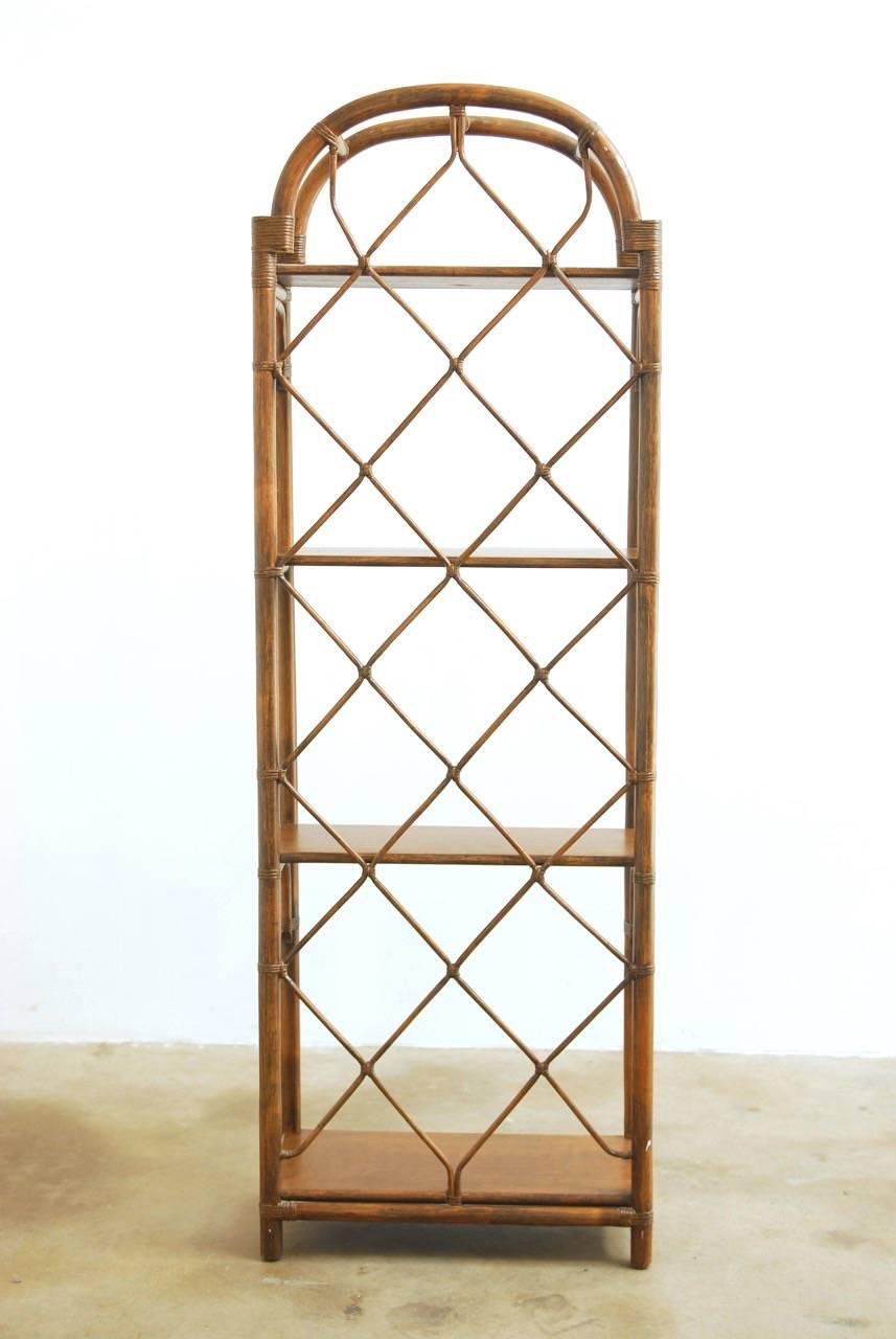 Bamboo Rattan Display Shelf Bookcase by Brown Jordan 2