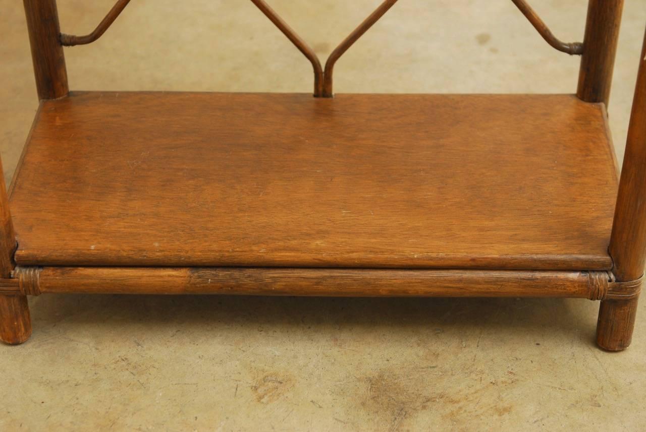 Bamboo Rattan Display Shelf Bookcase by Brown Jordan 4