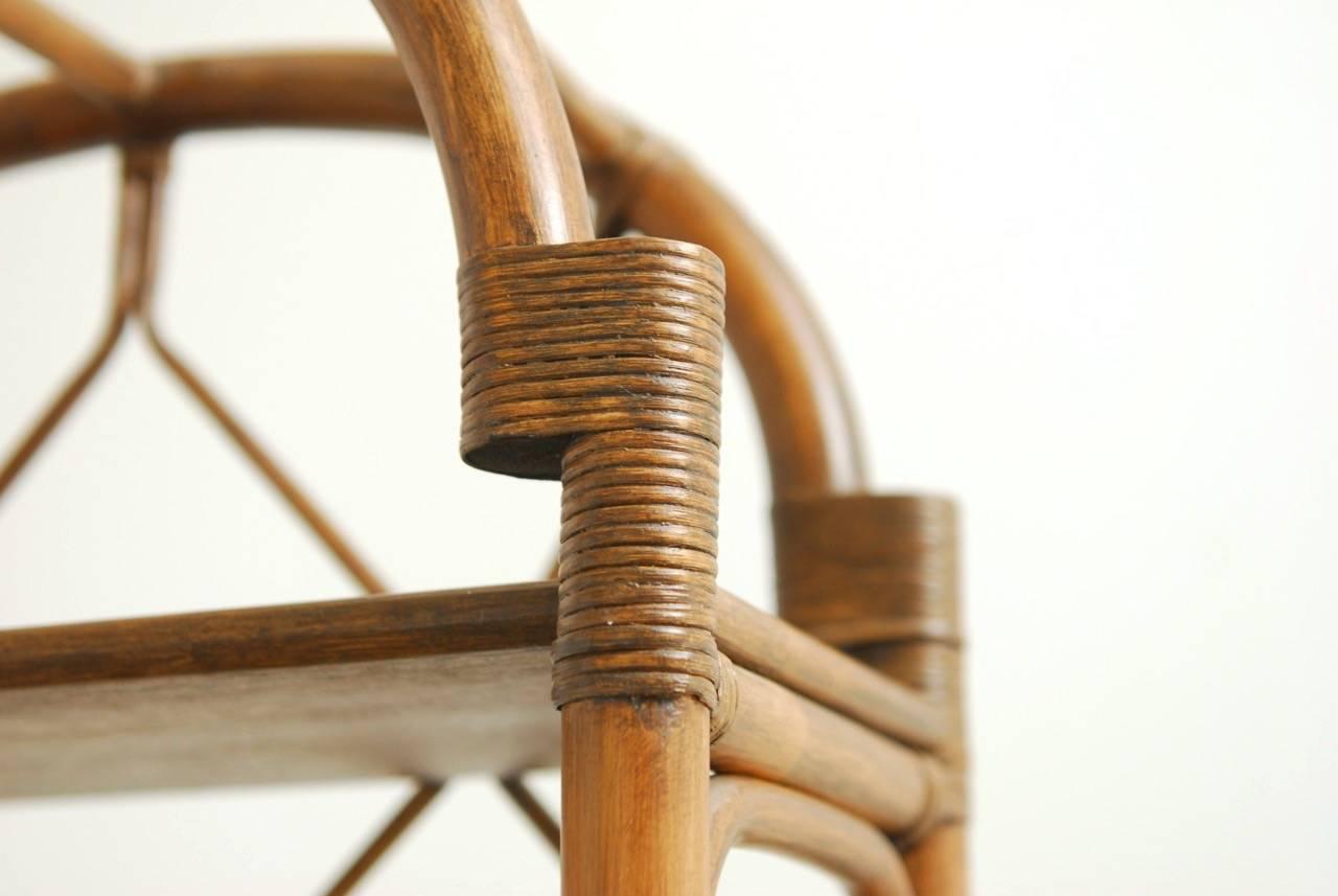 American Bamboo Rattan Display Shelf Bookcase by Brown Jordan
