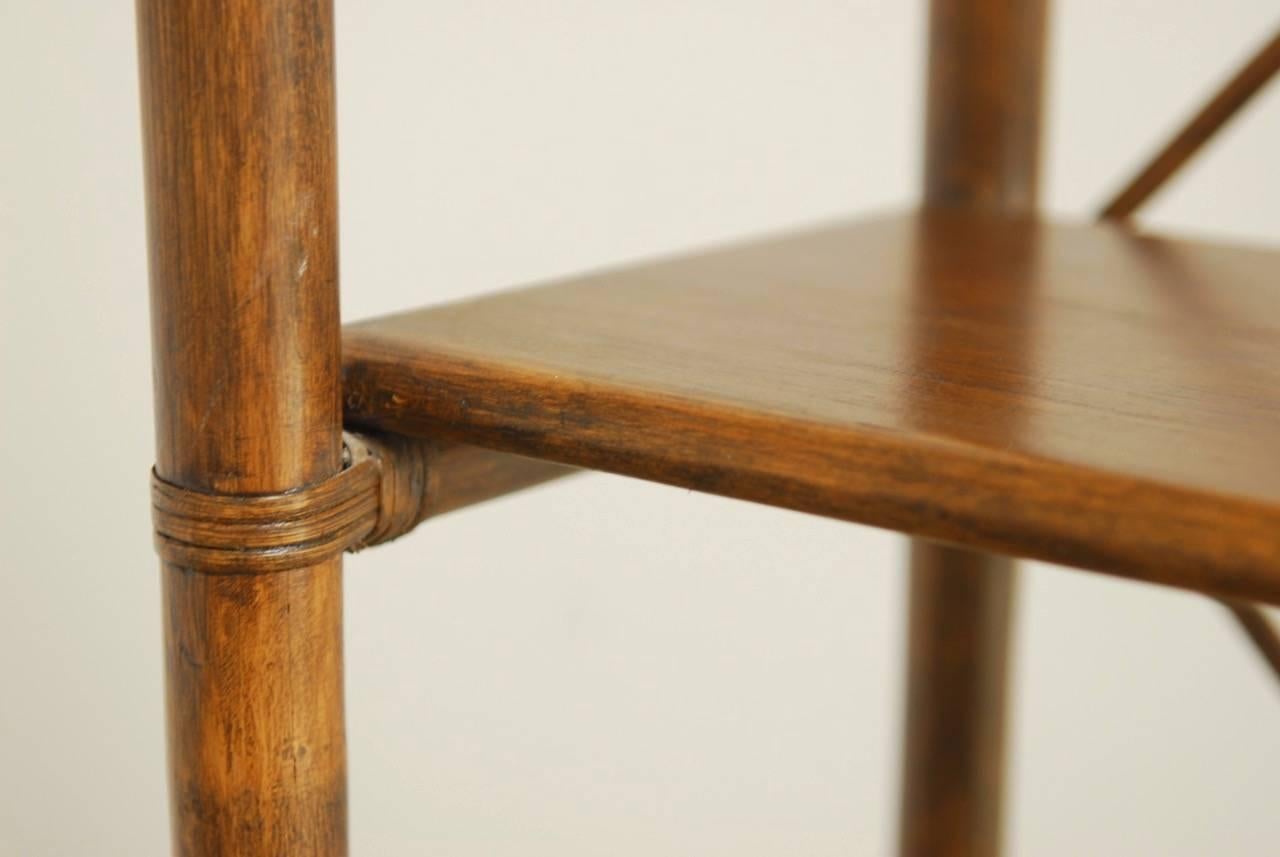 Hand-Crafted Bamboo Rattan Display Shelf Bookcase by Brown Jordan