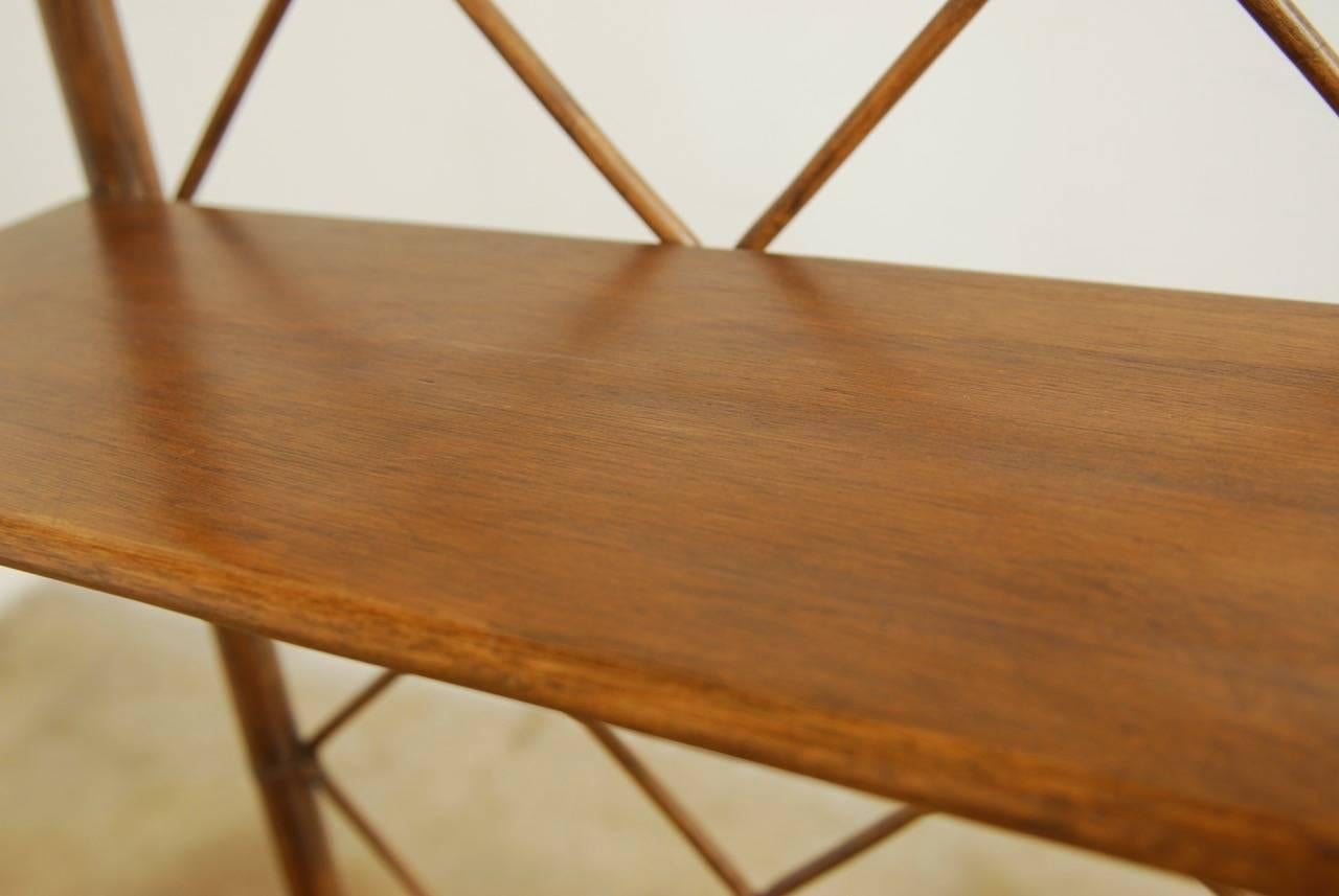 Bamboo Rattan Display Shelf Bookcase by Brown Jordan In Excellent Condition In Rio Vista, CA