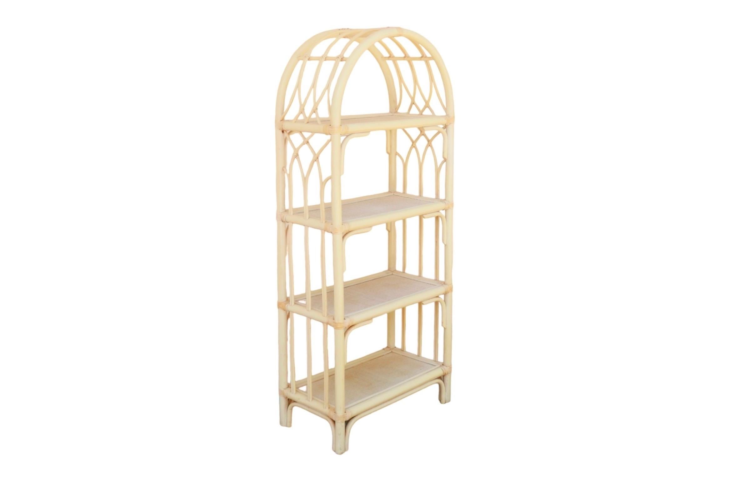 Bamboo & Rattan Etagere In Good Condition For Sale In Bradenton, FL