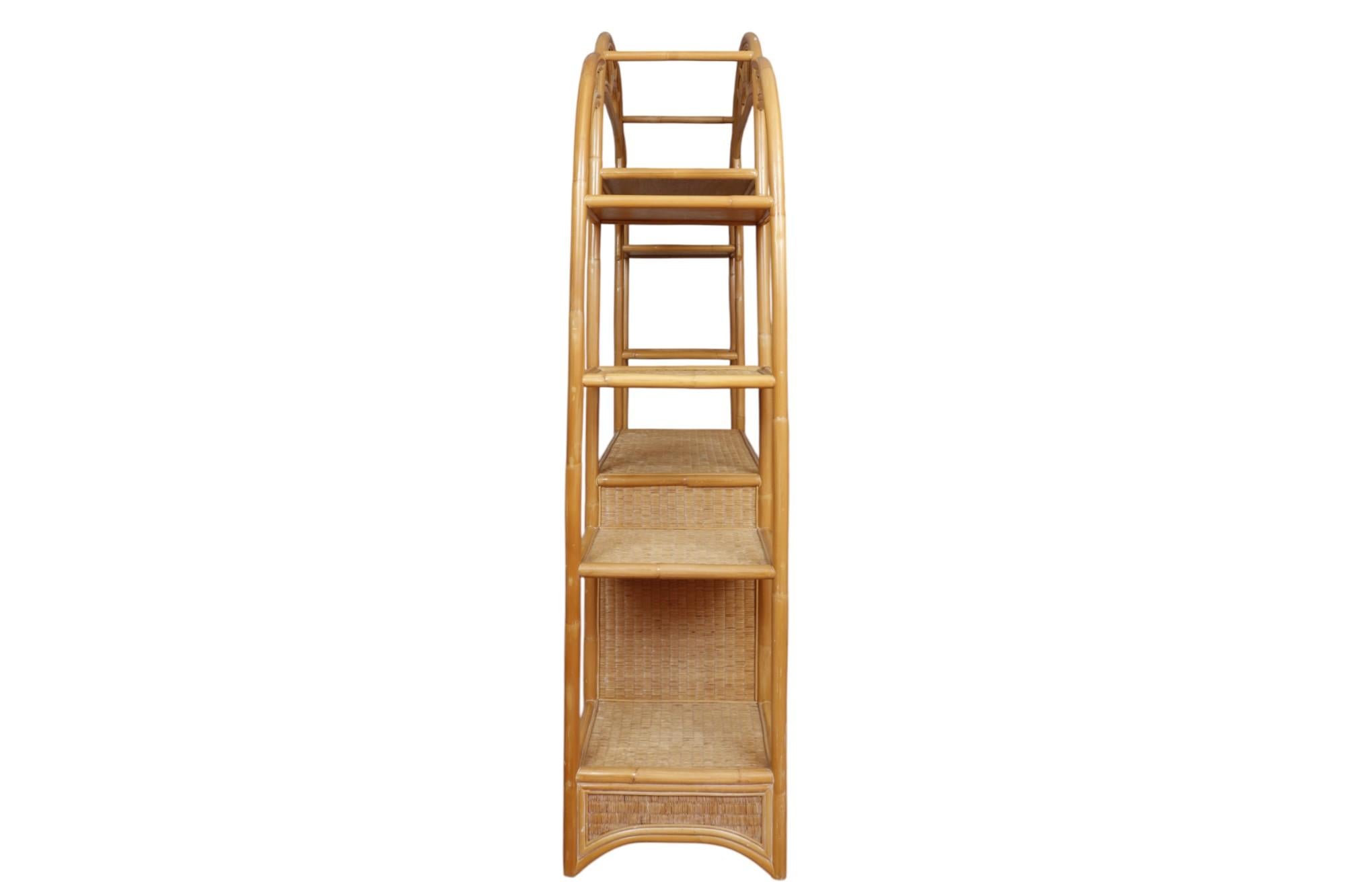20th Century Bamboo & Rattan Etagere For Sale