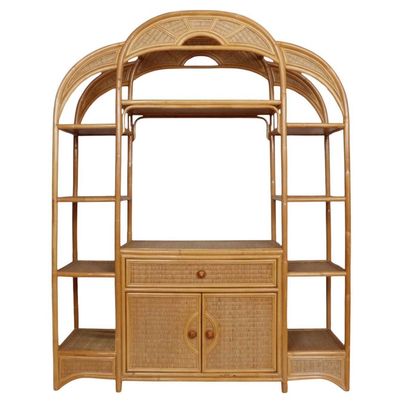 Bamboo & Rattan Etagere For Sale