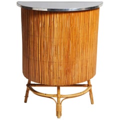 Bamboo Rattan "French Riviera" Petite Bar, circa 1960