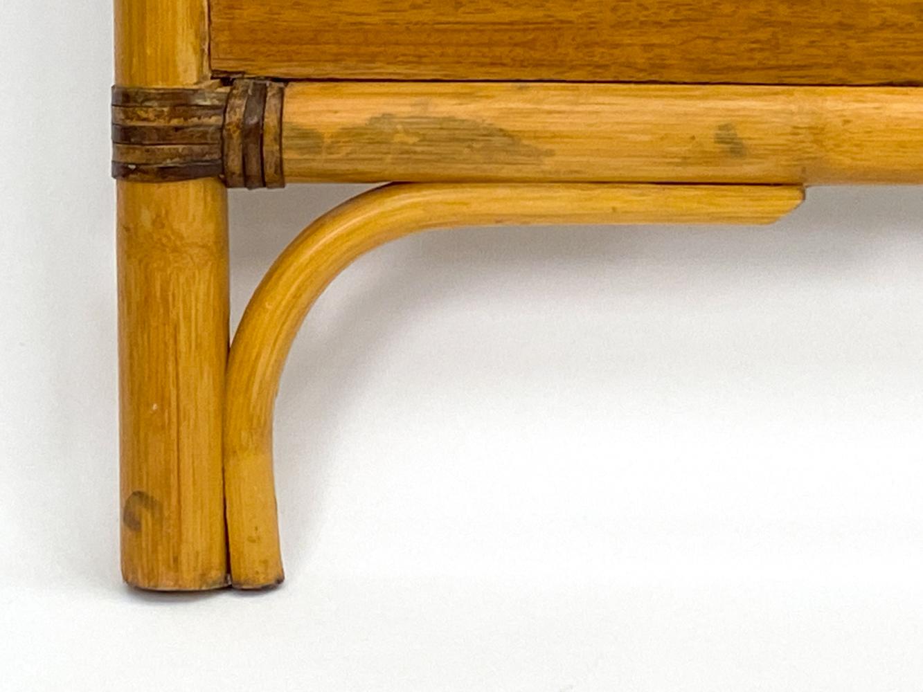 Bambus-Rattan-Kopfteil mit Kopfteil und Fußteil aus Bambus von Dux of Sweden (20. Jahrhundert) im Angebot