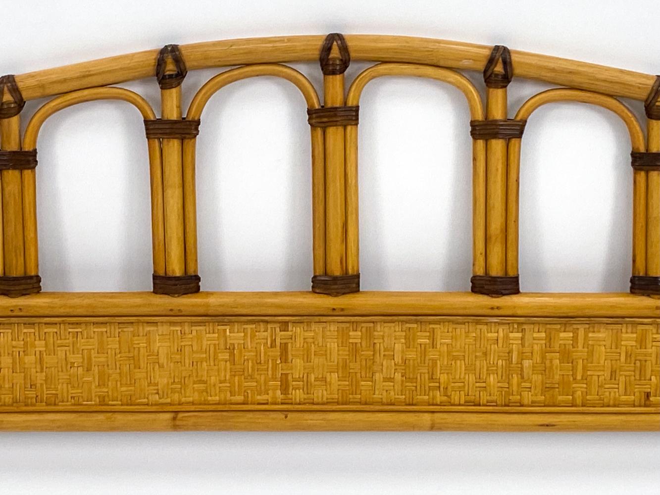 Bamboo Rattan Full Headboard & Footboard by Dux of Sweden For Sale 3