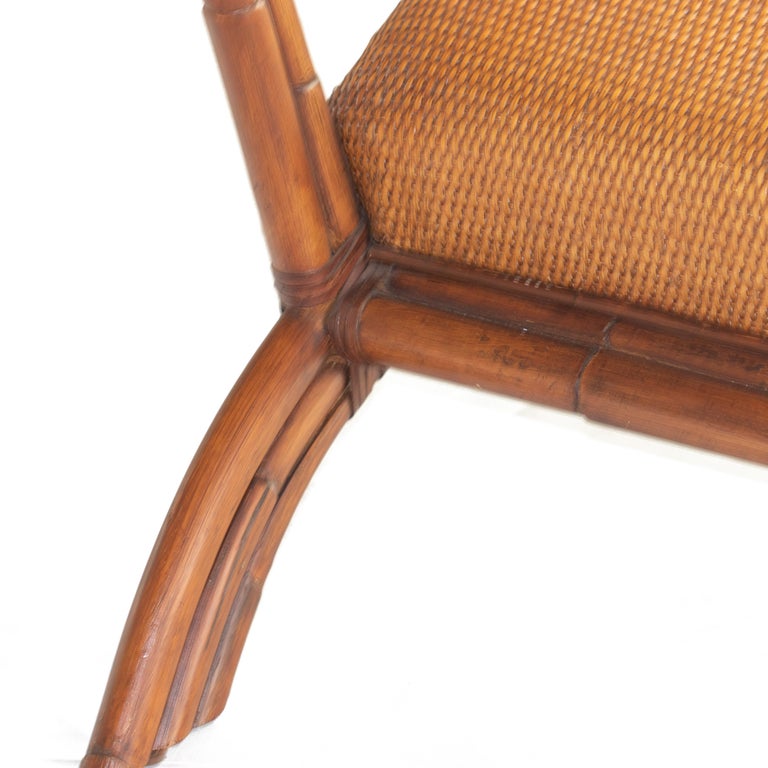 Bamboo Rattan Handmade Ramon Castellano Painted Leather Sofa Kalma Furniture For Sale 6