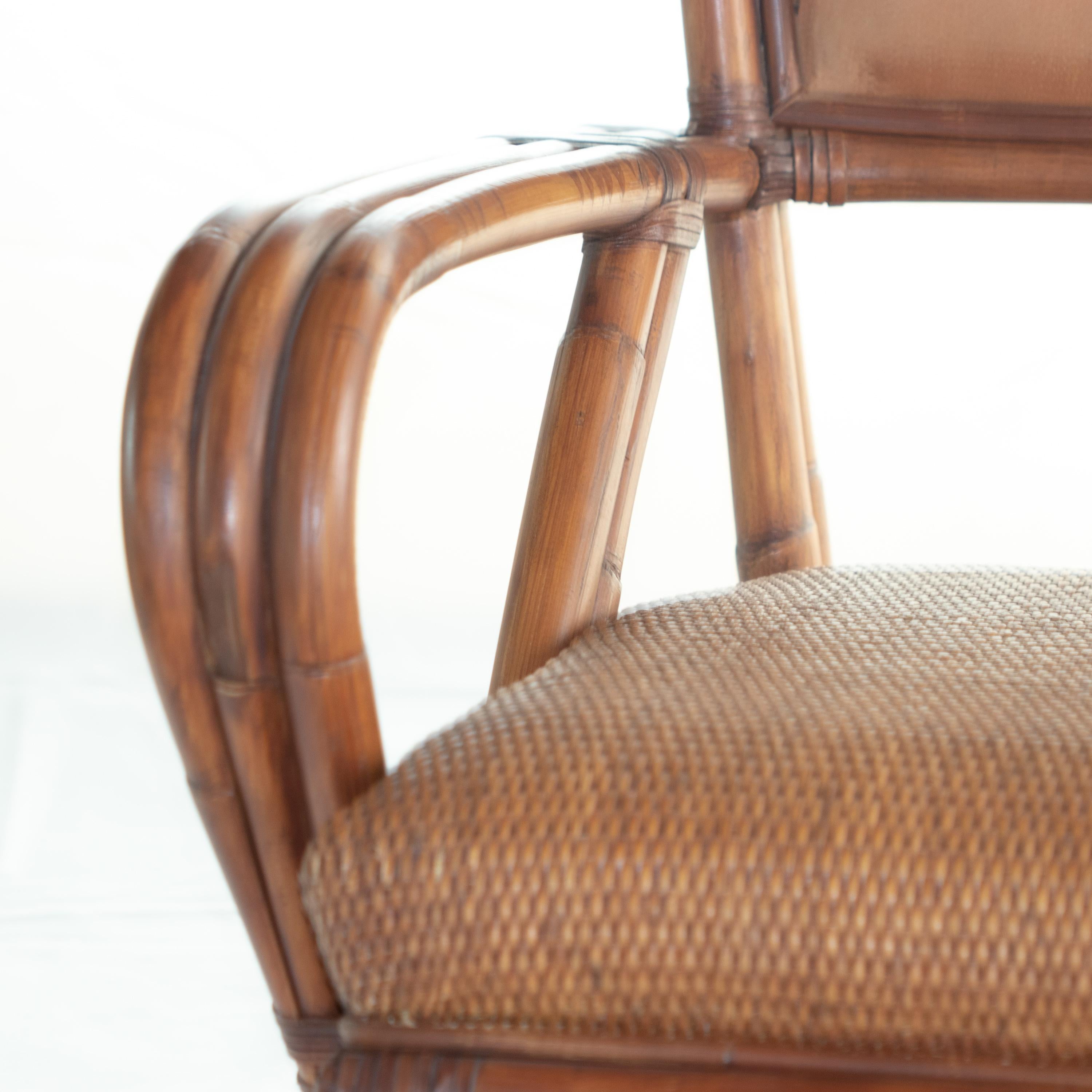 Bamboo Rattan Handmade Ramon Castellano Painted Wicker Seat Sofa Kalma Furniture For Sale 1
