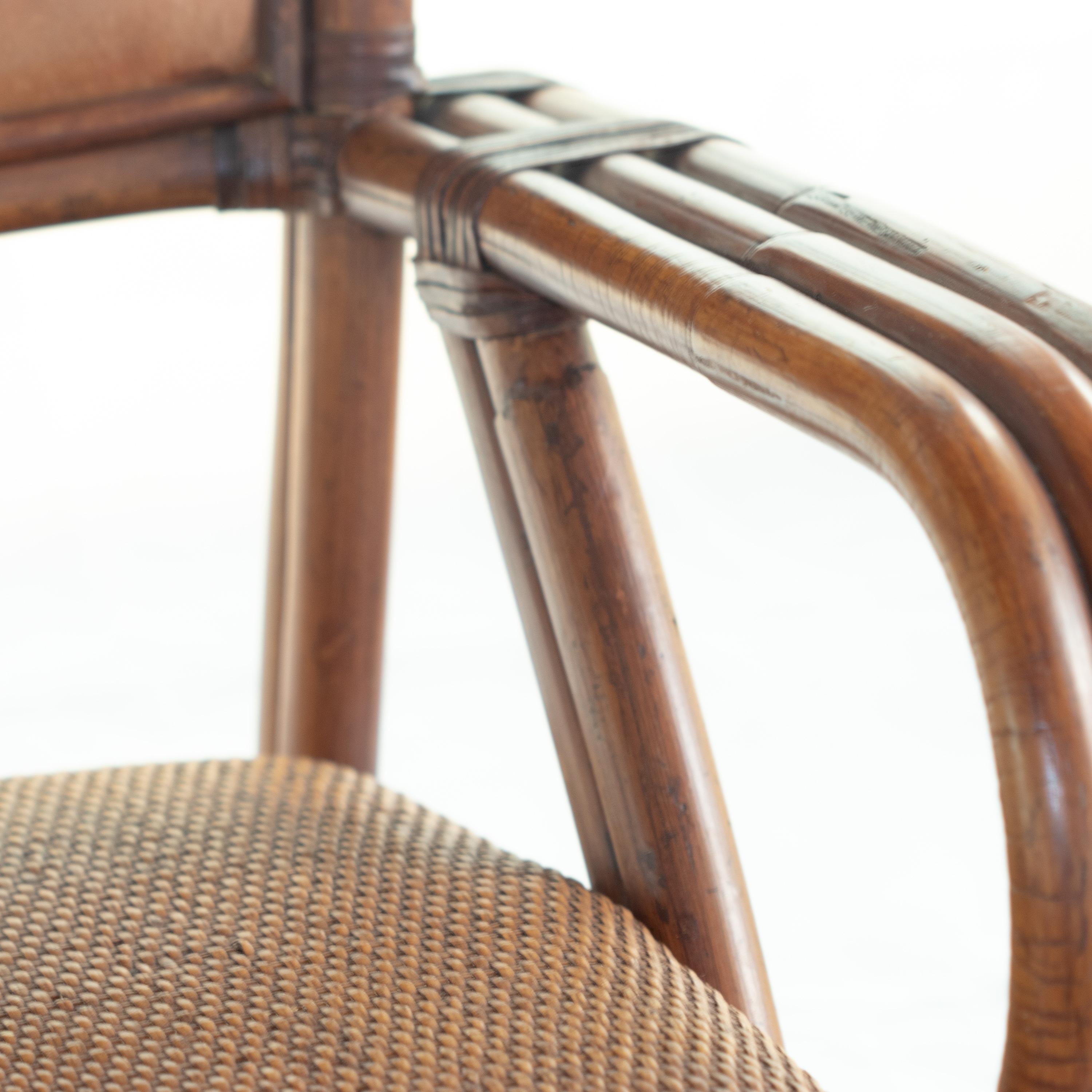 Bamboo Rattan Handmade Ramon Castellano Painted Wicker Seat Sofa Kalma Furniture For Sale 2