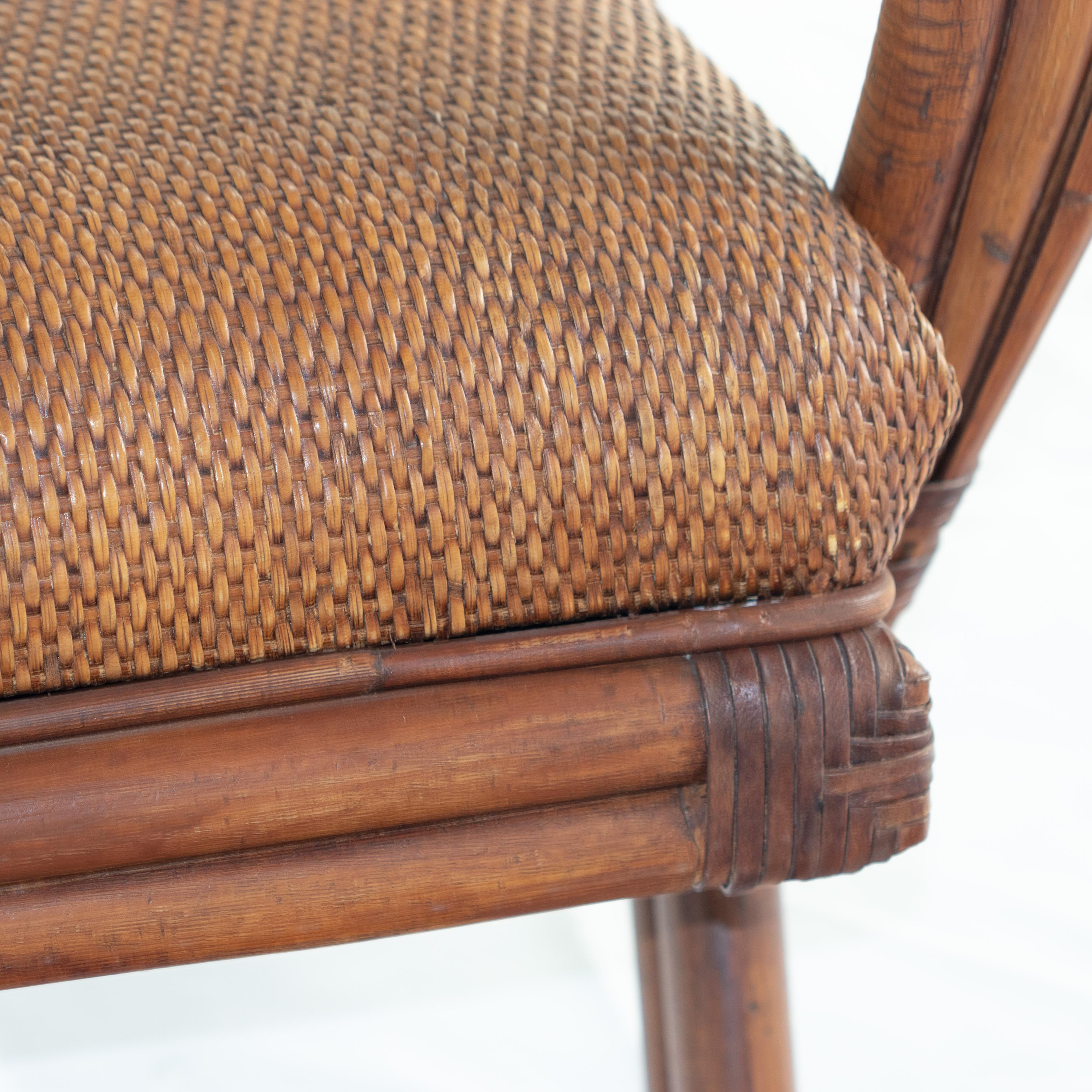 Bamboo Rattan Handmade Ramon Castellano Painted Wicker Seat Sofa Kalma Furniture For Sale 3