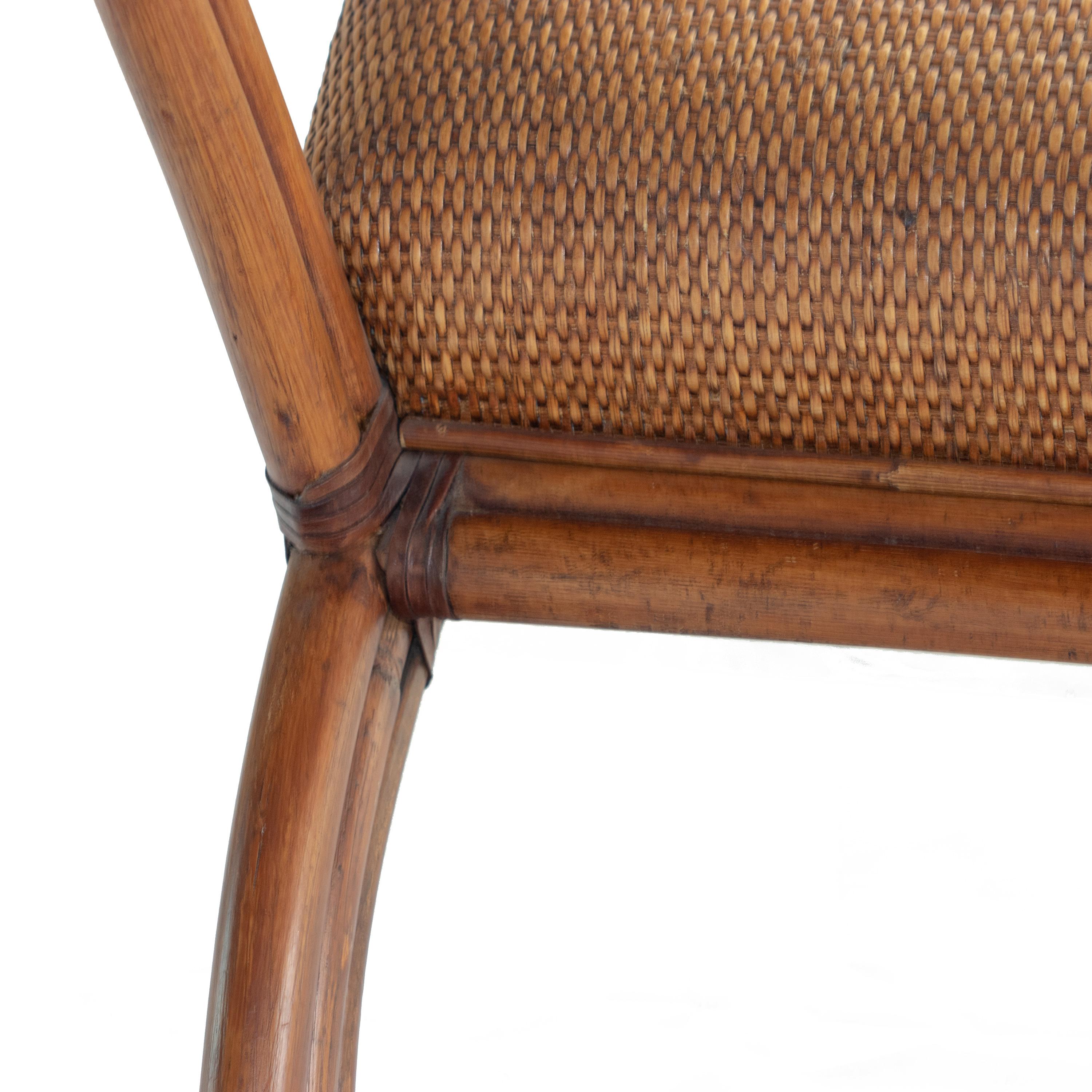 Bamboo Rattan Handmade Ramon Castellano Painted Wicker Seat Sofa Kalma Furniture For Sale 5