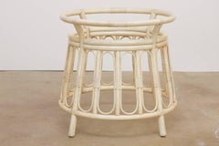 Bamboo Rattan Lacquered Round Dining Table by Brown Jordan