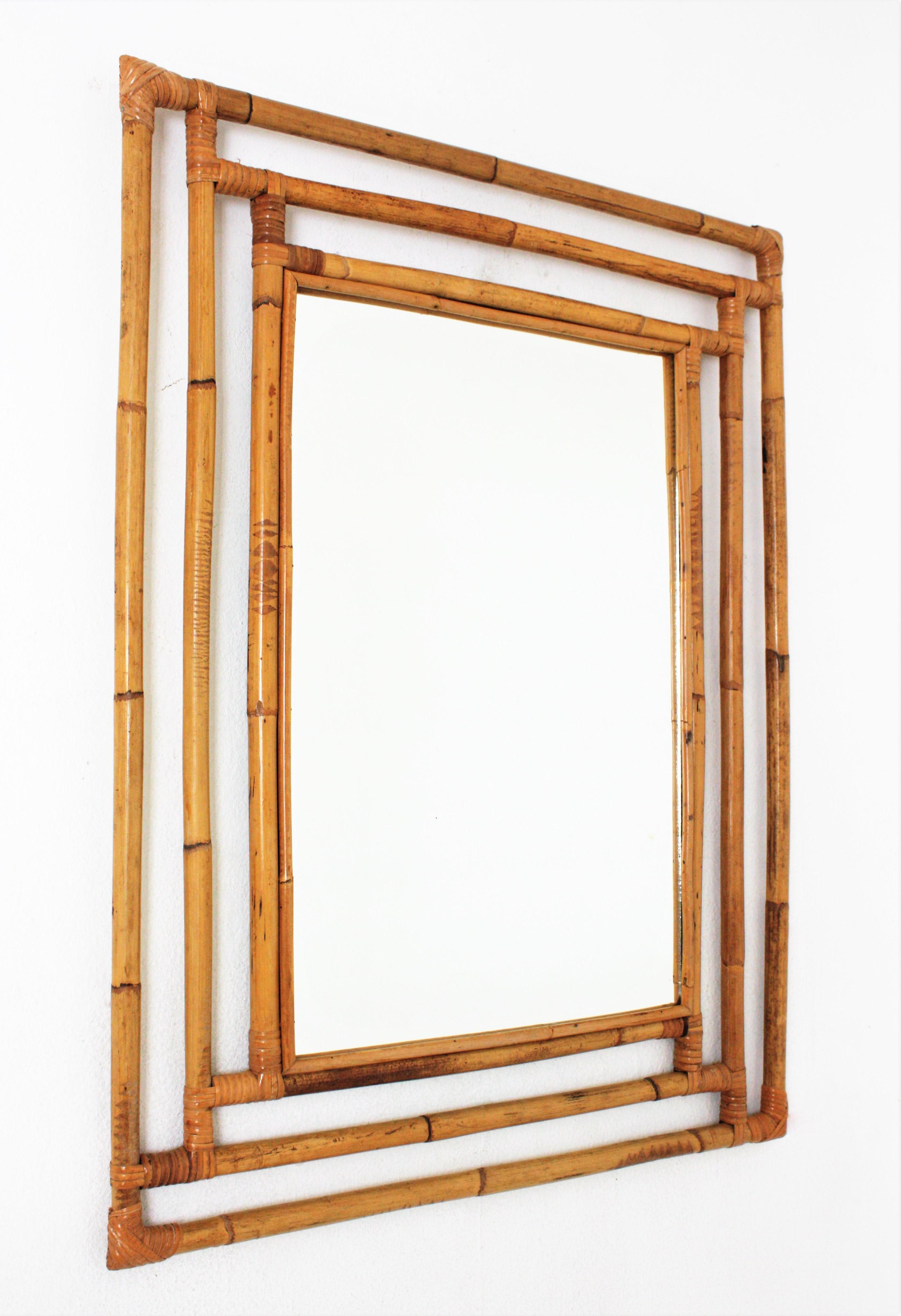 diy bamboo mirror frame