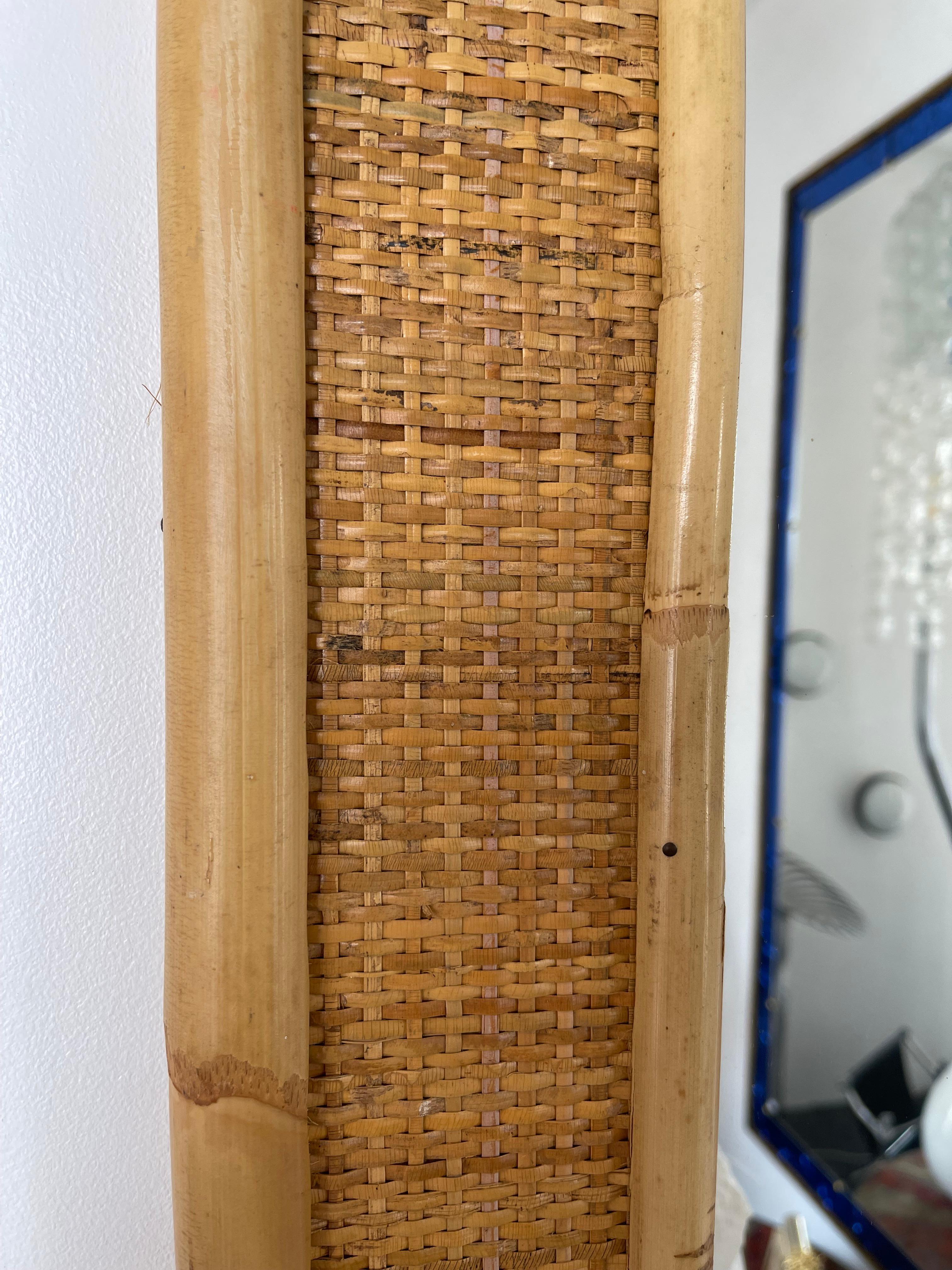 Bamboo Rattan Mirror by Dal Vera, Italy, 1970s For Sale 2